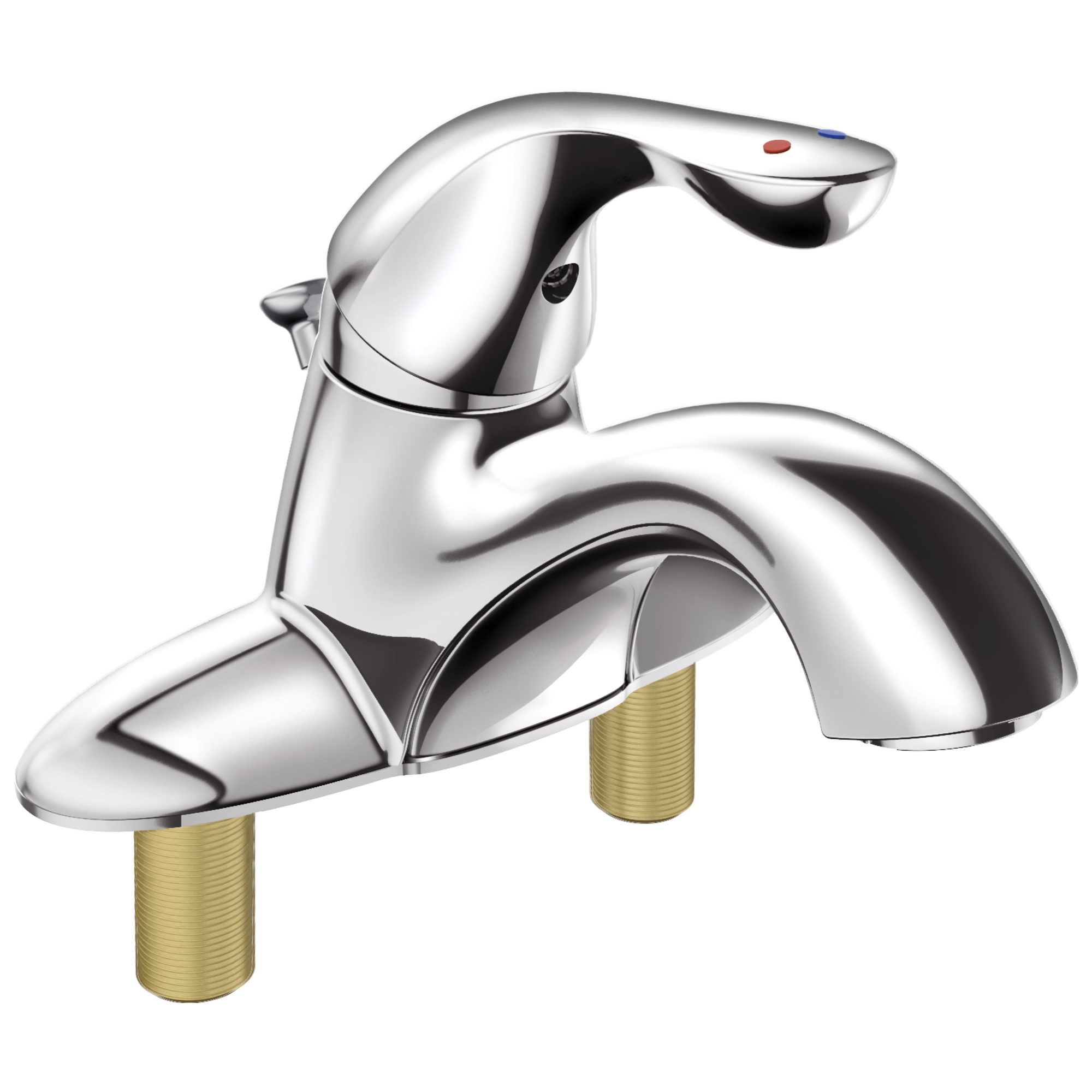 Delta 525LF-MPU Classic Chrome 4-in centerset 1-handle WaterSense Mid-arc Residential Handle Bathroom Sink Faucet with Drain