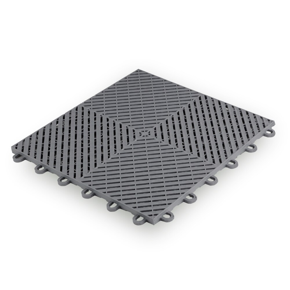 Swisstrax Ribtrax Pro Two Car Garage Floor Tile Mat (Jet Black / Slate Grey)