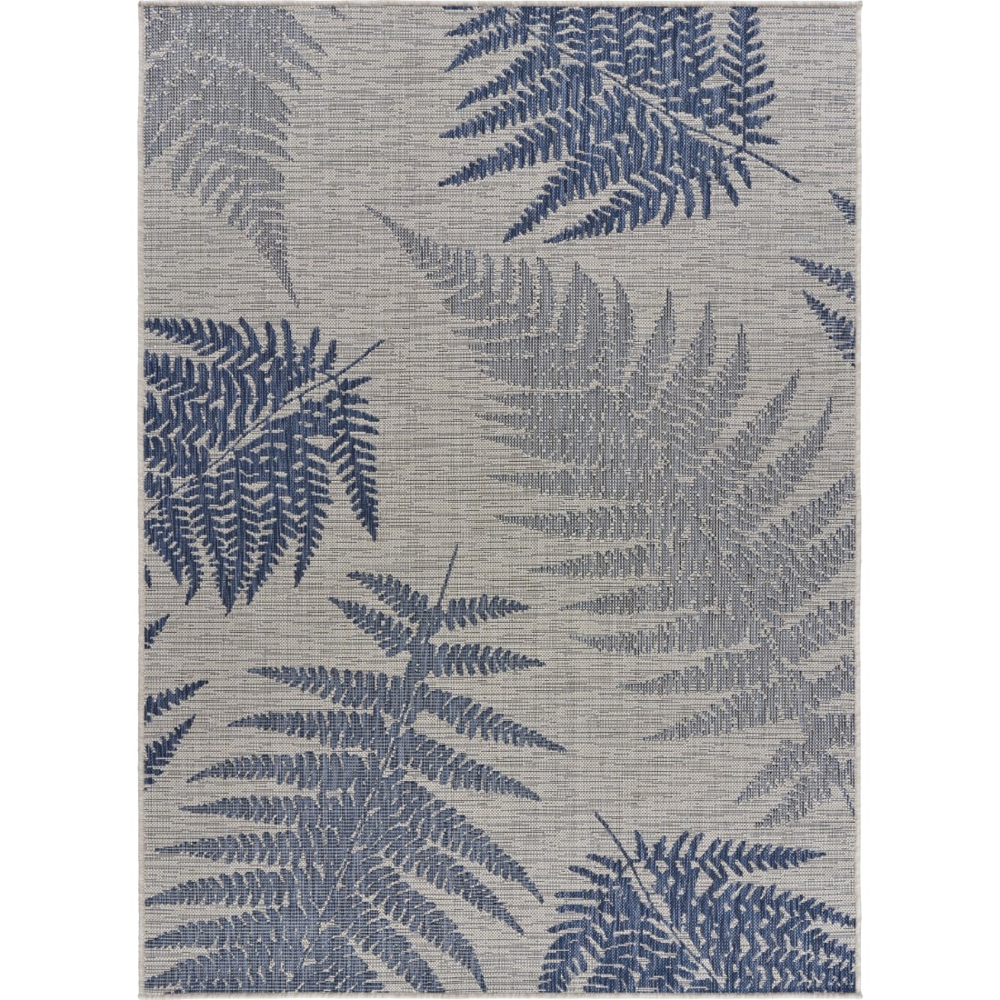 HomeRoots 4000396106 8 x 10 (ft) Polypropylene Navy Gray Rectangular Indoor/Outdoor Area rug