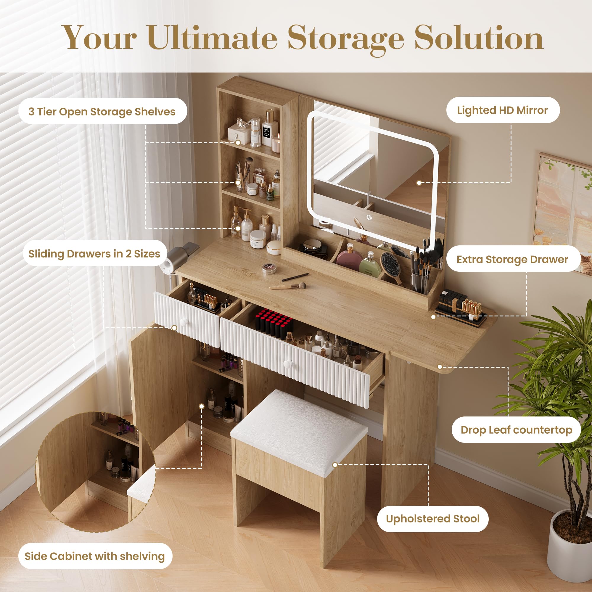 GarveeLife LSLX0401SZT002 Bedroom-Vanities - View #7