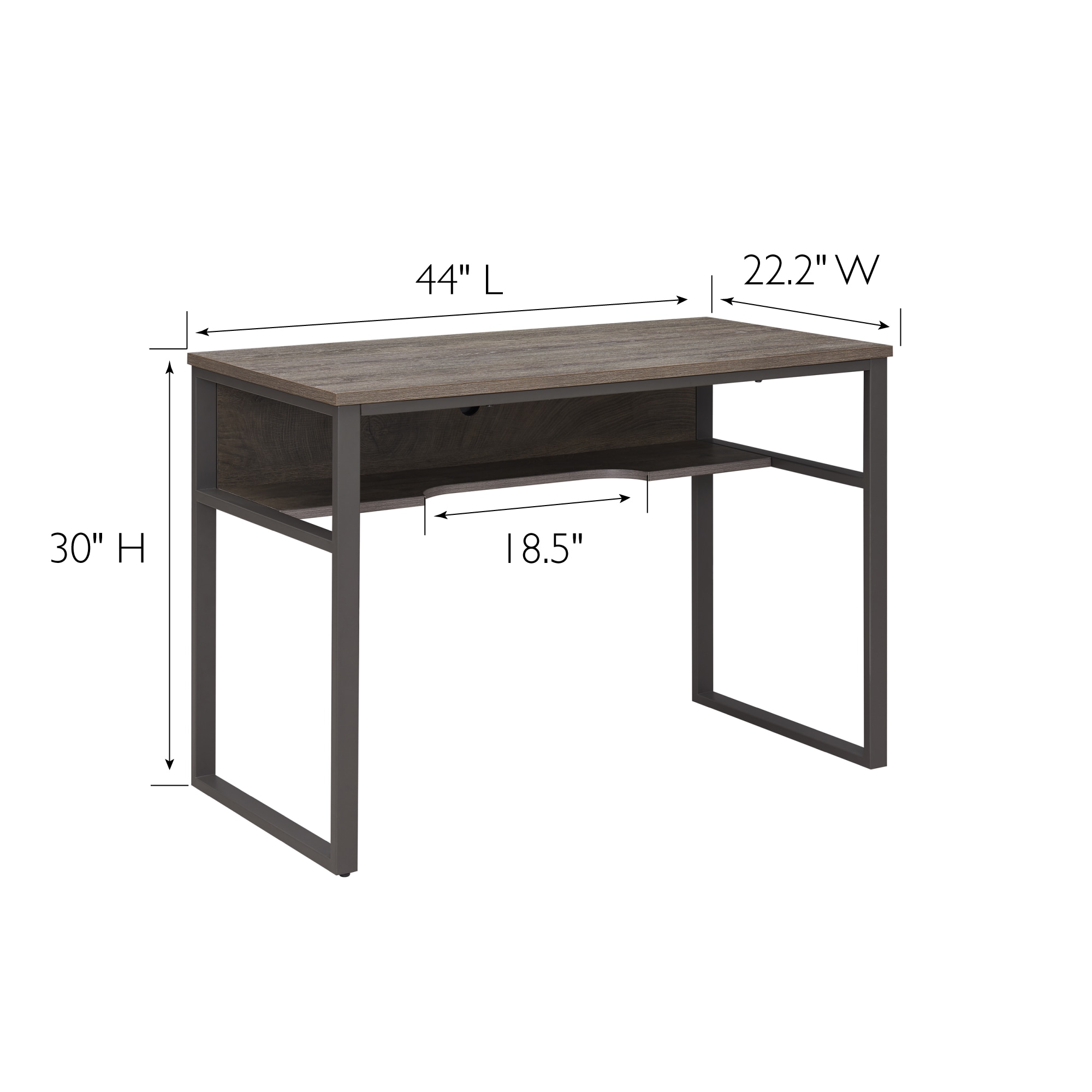 Leick Home Kona 44-in Gray Writing Desk in the Desks department at ...