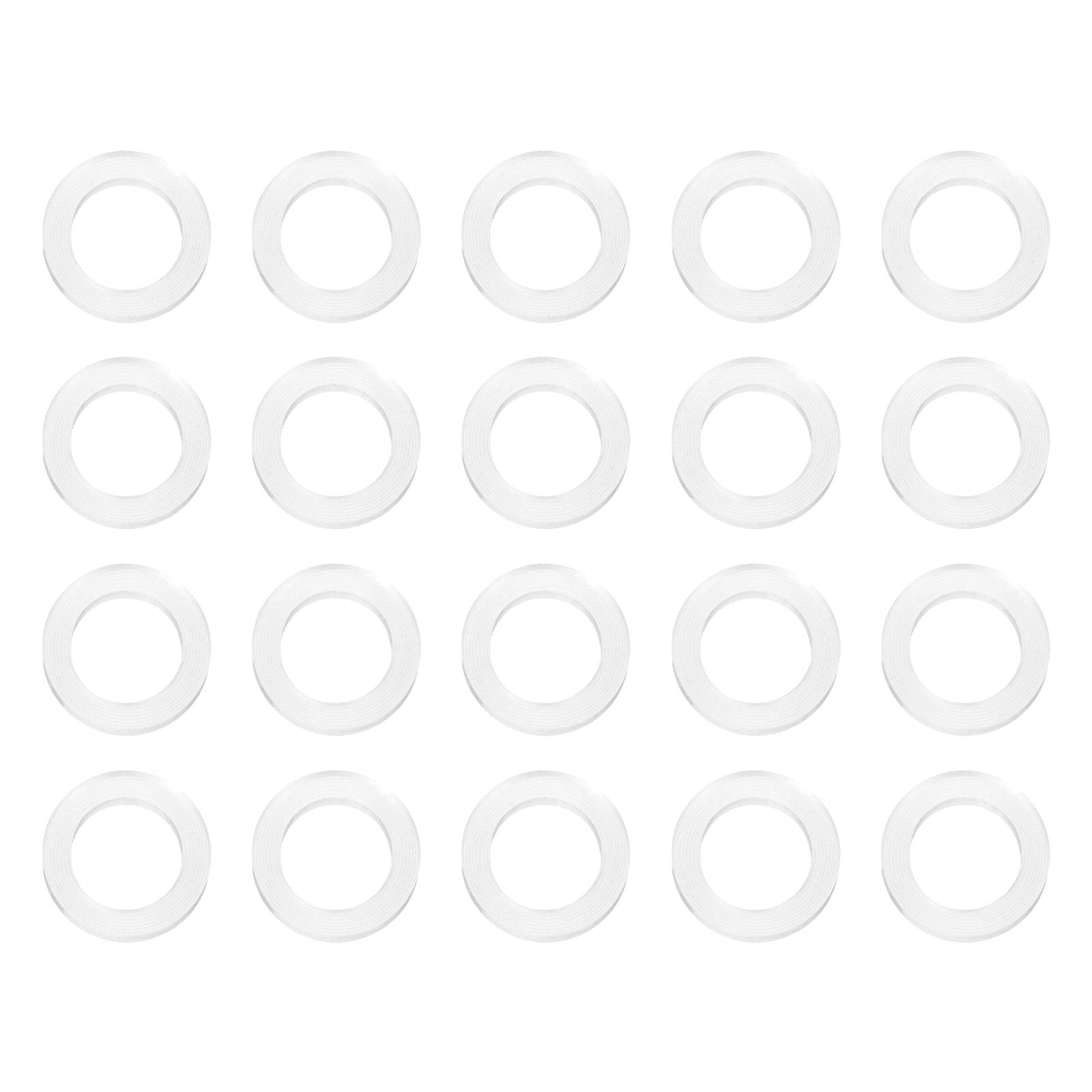 PATIKIL M10 Silicone Flat Washer 20pcs 10mm ID 16mm OD 2mm Thick Plain Washer Grommets O-Ring Sealing Gasket Spacer for Faucet Pipe Water Hose Shower Door Handles White