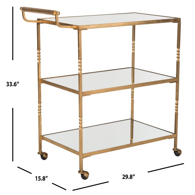Safavieh Aurelius 29.8-in x 33.6-in Gold Rectangle Server Bar Safavieh Aurelius 29.8-in x 33.6-in Gold Rectangle Server Bar