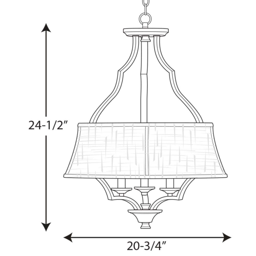 Progress Lighting Carriage Hill 3-Light Brushed Nickel Traditional Drum ...