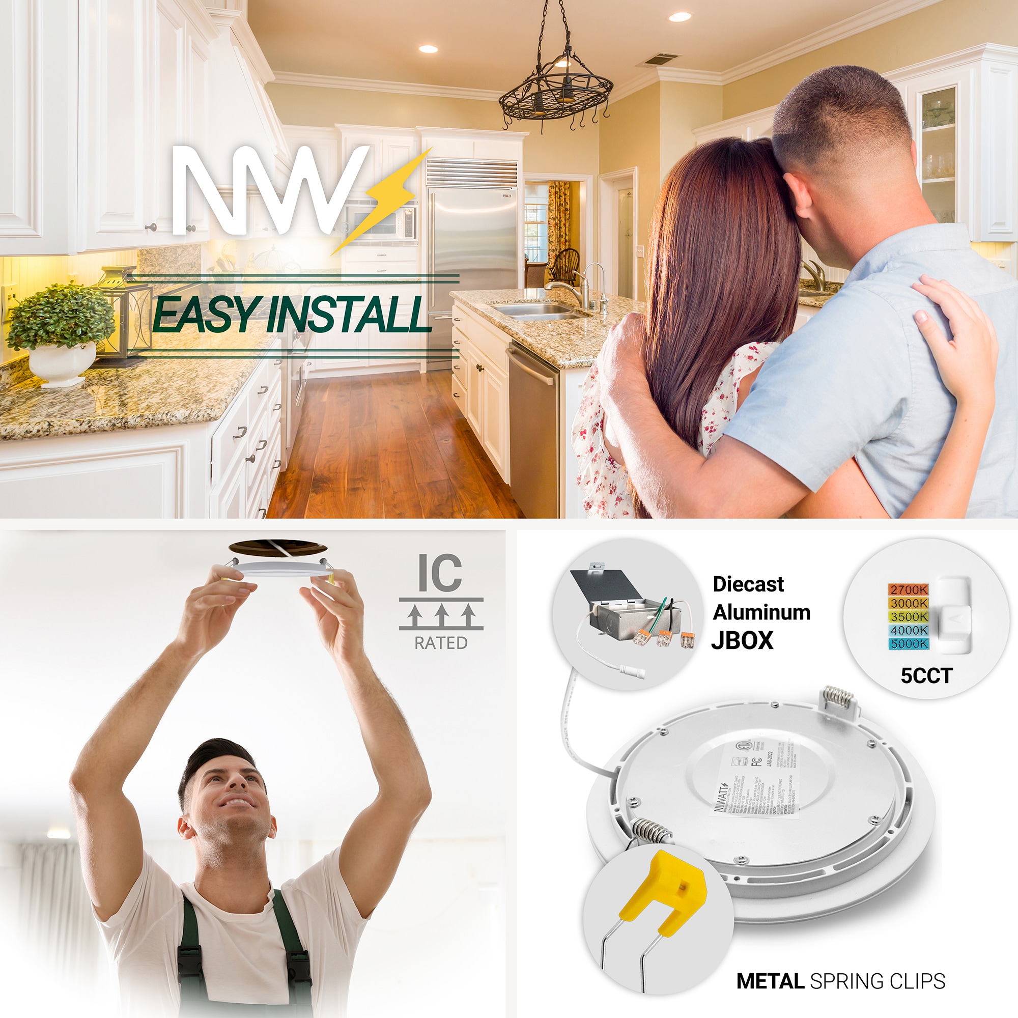 NUWATT NW-PADJDL49W5CTWH12P Led-Retrofit-Downlight - View #5