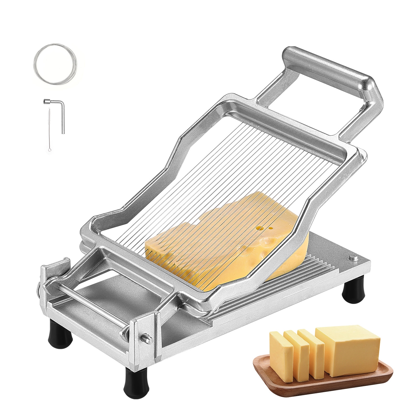 VEVOR SCMBNLQPJBXG04500V0 Cheese Cutter with Wire Commercial Food slicer and Meat Slicer ( Silver )