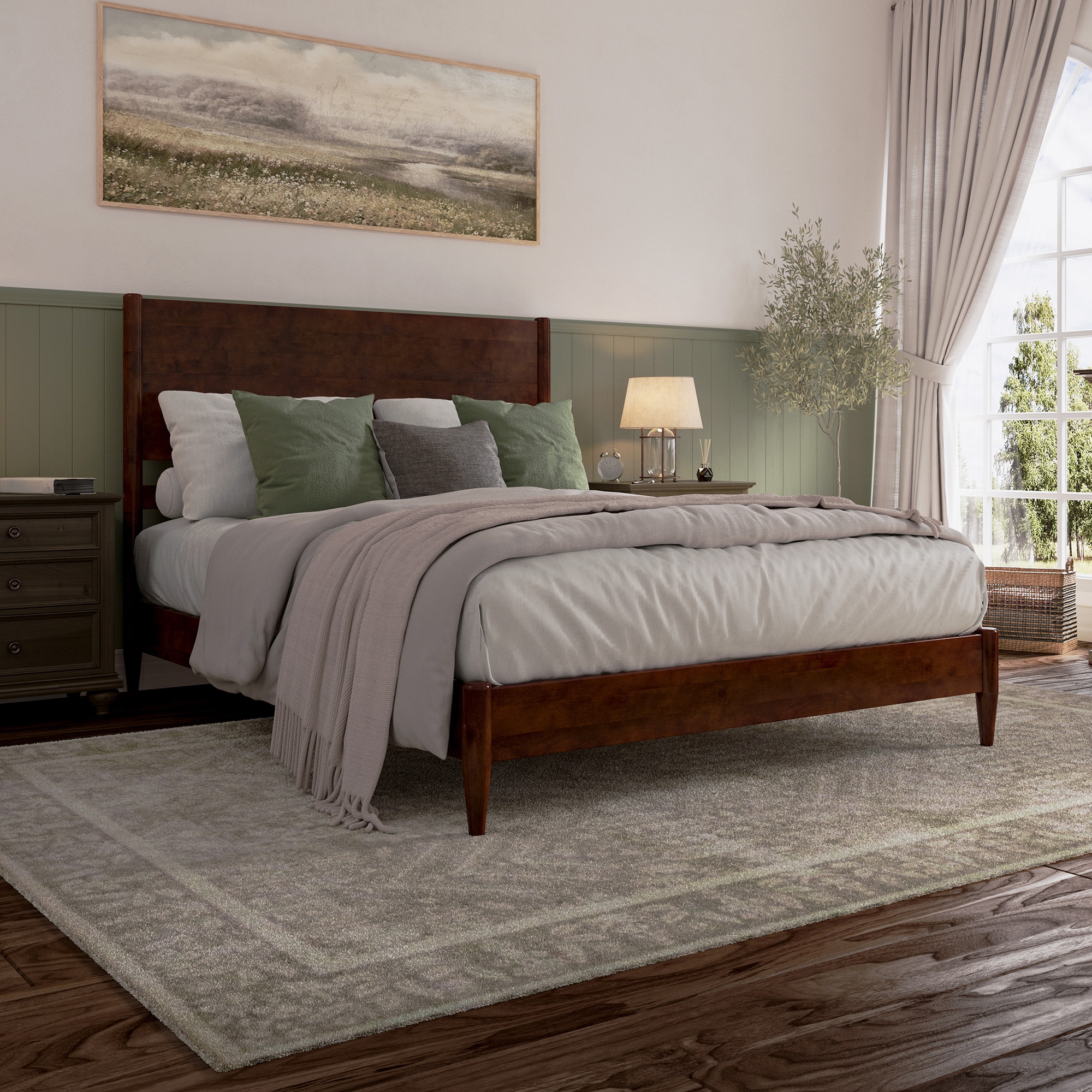 AFI AR9878044 Pasadena Walnut Queen Wood Low-profile Bed