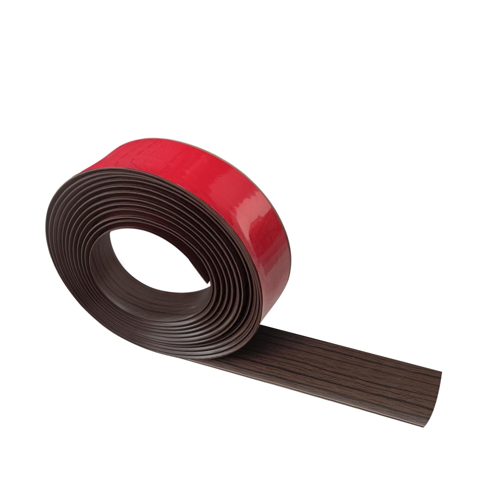 Etokfoks  Brown Wood Grain PVC Floor Transition Strip 2 in x 10 ft Self Adhesive 1 Pack for Wood Tile Gaps
