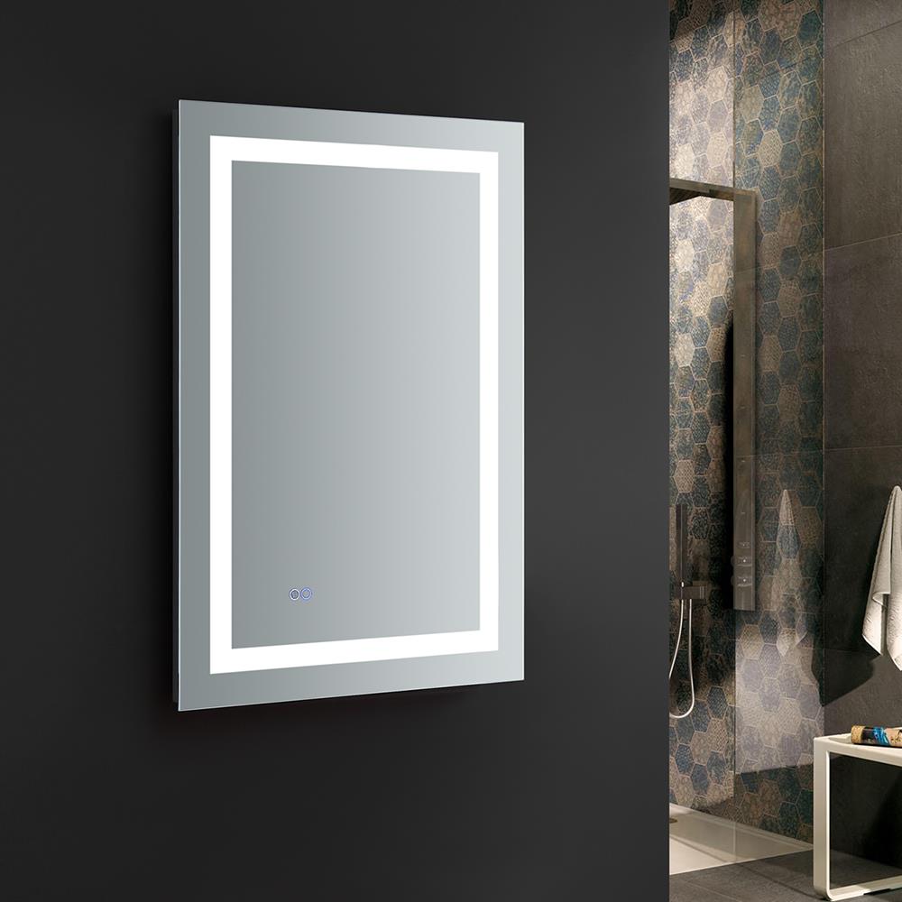 Frameless Rectangular LED Lighted Bathroom Vanity Mirror