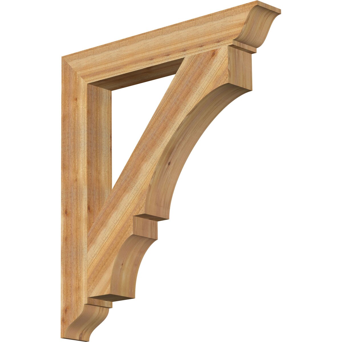Ekena Millwork BKT06X42X48BOA01RWR Balboa traditional rough sawn 6-in x 42-in x 48-in Western red cedar Brown Wood Standard bracket