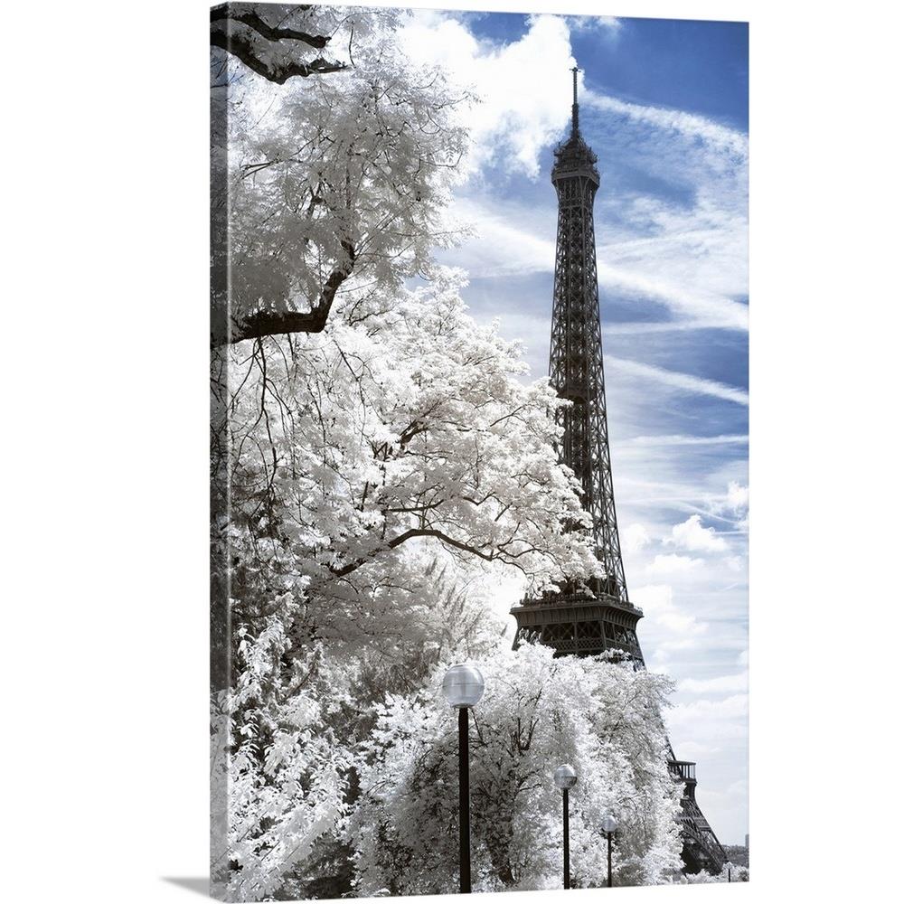 GreatBigCanvas Bellagio Water Show, Eiffel Towe 24-in H x 16-in W Abstract Print on Canvas | 2521230-24-16X24