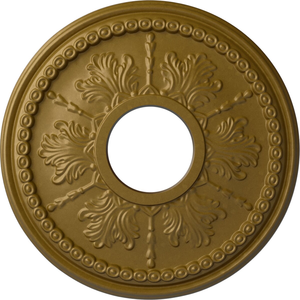 Ekena Millwork CM13TIGLS Tirana 13.875-in W x 13.875-in L Painted Gold Polyurethane Whole Ceiling Medallion
