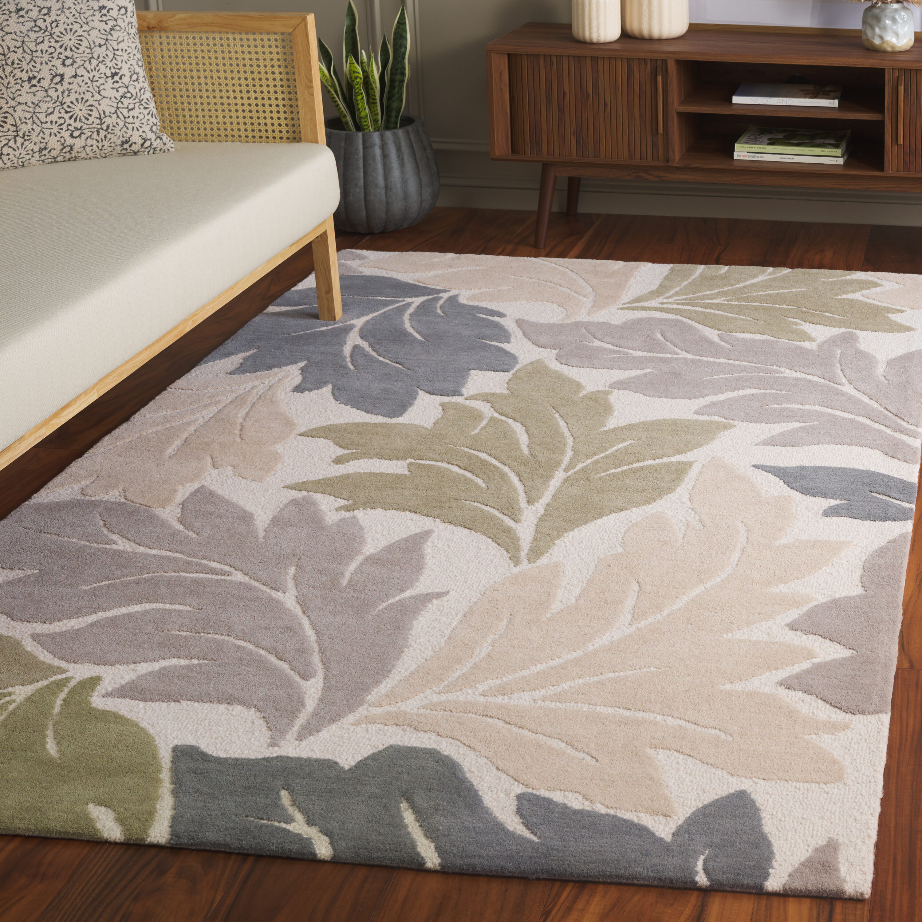  Jardin 402 Ivory/Gray Contemporary 5Ft x 8Ft Medium Rectangle Rug