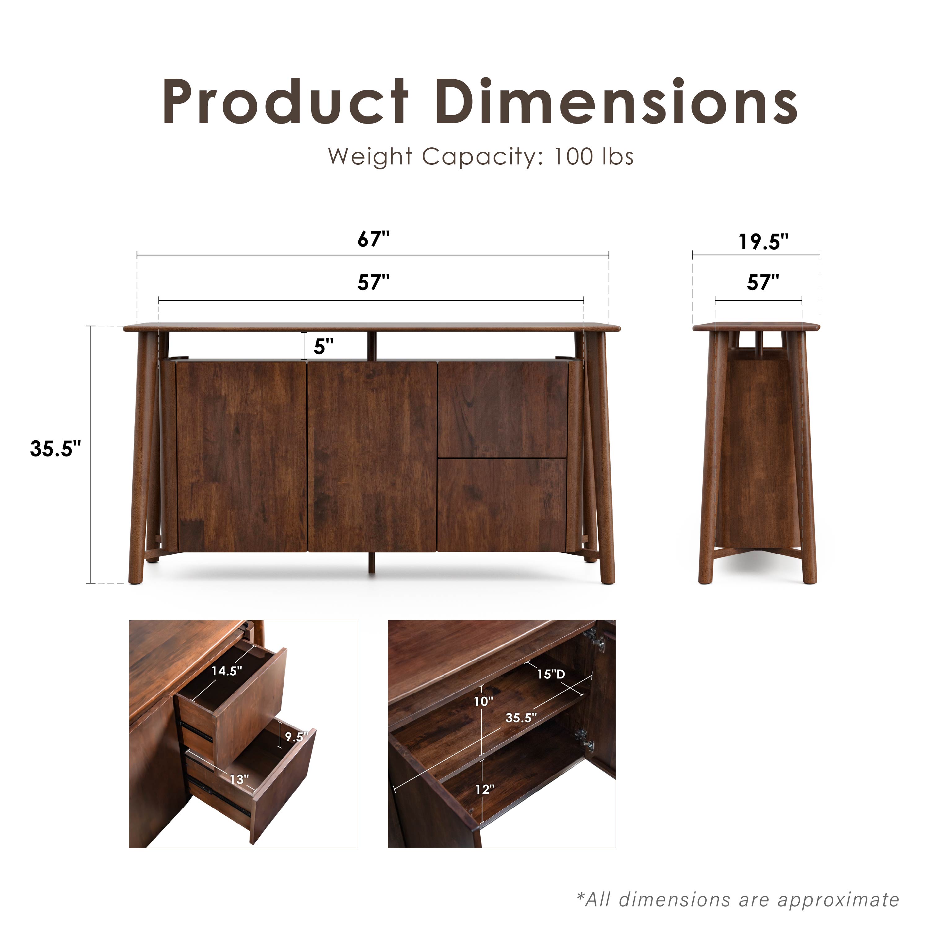 Furniture of America IDF-30006WN-SV Dining-Kitchen-Storarge - View #3