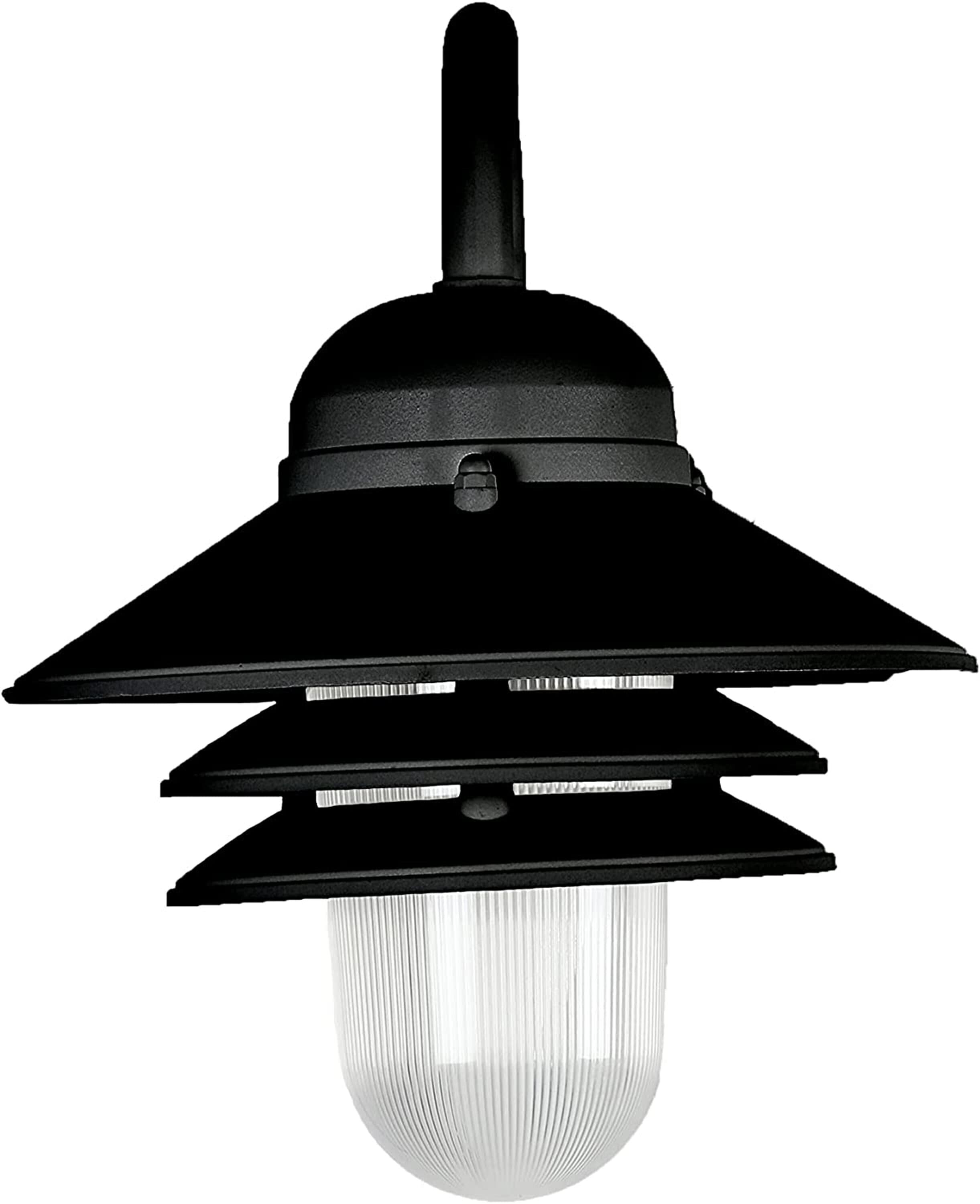 Black Polycarbonate Nautical Outdoor Wall Fixture with Prismatic Lens