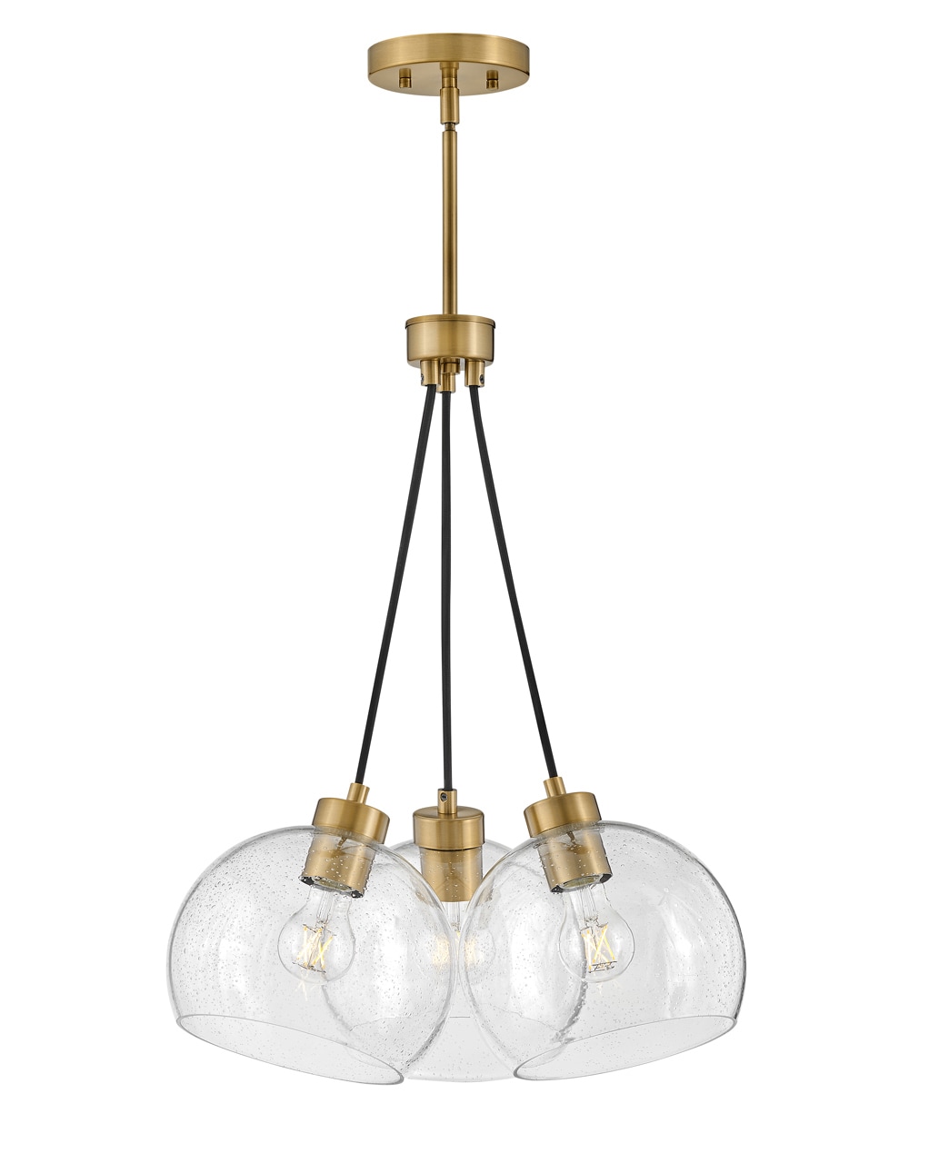 Lark 83013LCB Rumi 3 -Light Lacquered Brass Modern/contemporary Seeded glass Globe Medium Hanging Pendant light