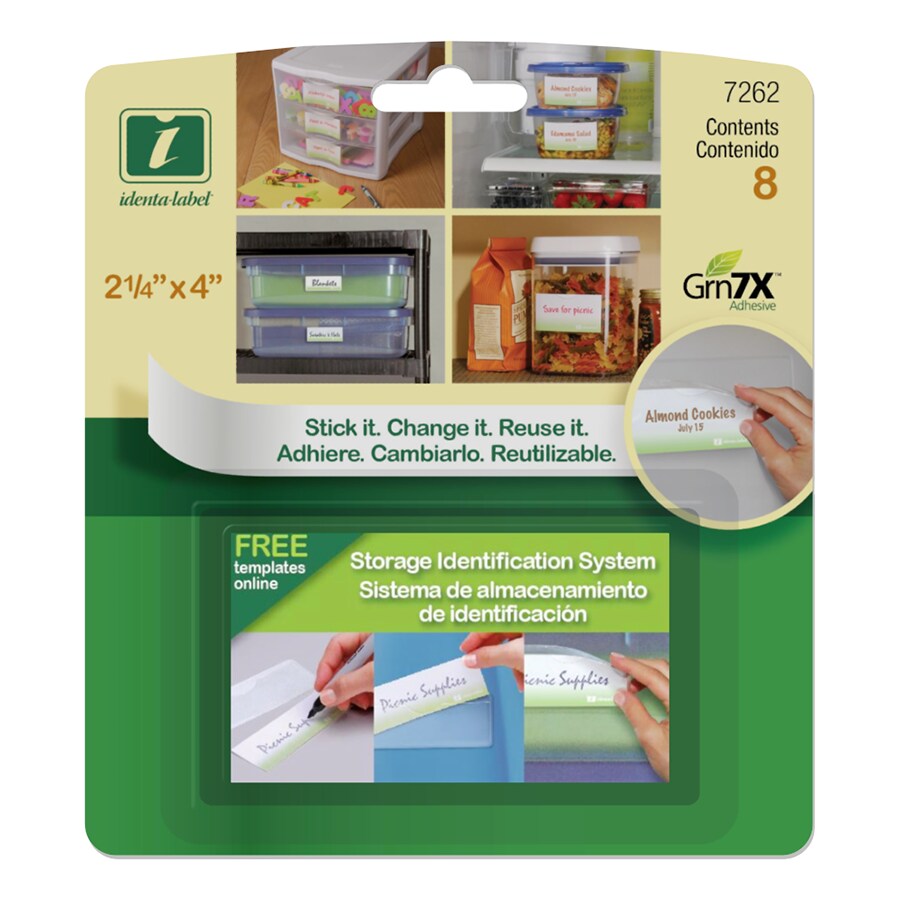 Identa-Label 7262 4-in x 2.25-in White Plastic Multi-use Insert