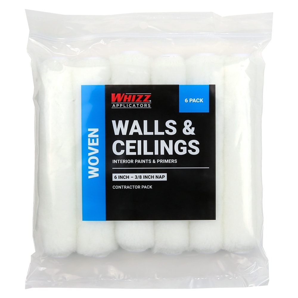 WHIZZ 94046 6-in x 3/8-in Nap Ceilings and Walls Synthetic blend Mini Paint Roller 6 -Pack