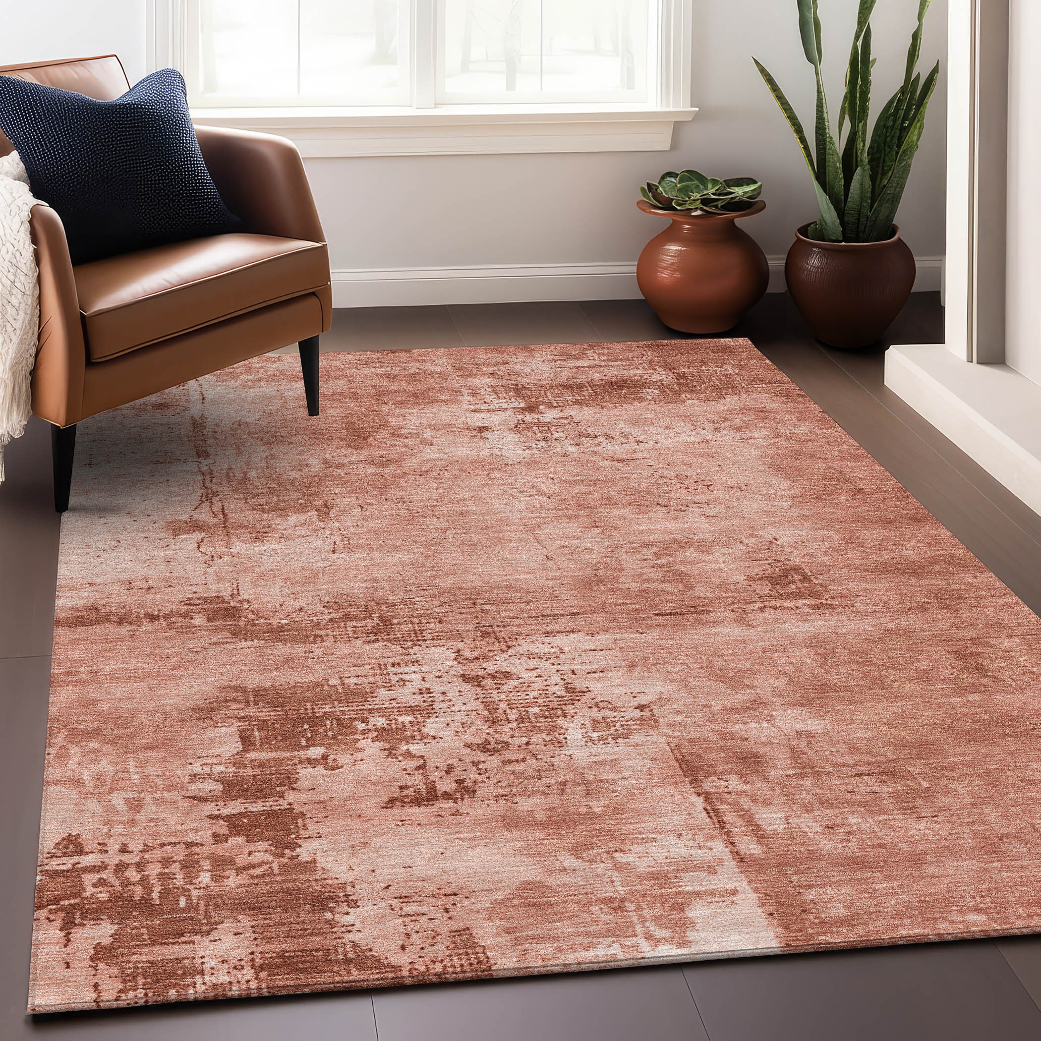 Addison Rugs ACN1062PK10X14 Chantille ACN1062PK 10 x 14 (ft) Polyester Paprika Rectangular Indoor/Outdoor Geometric Machine washable Area rug