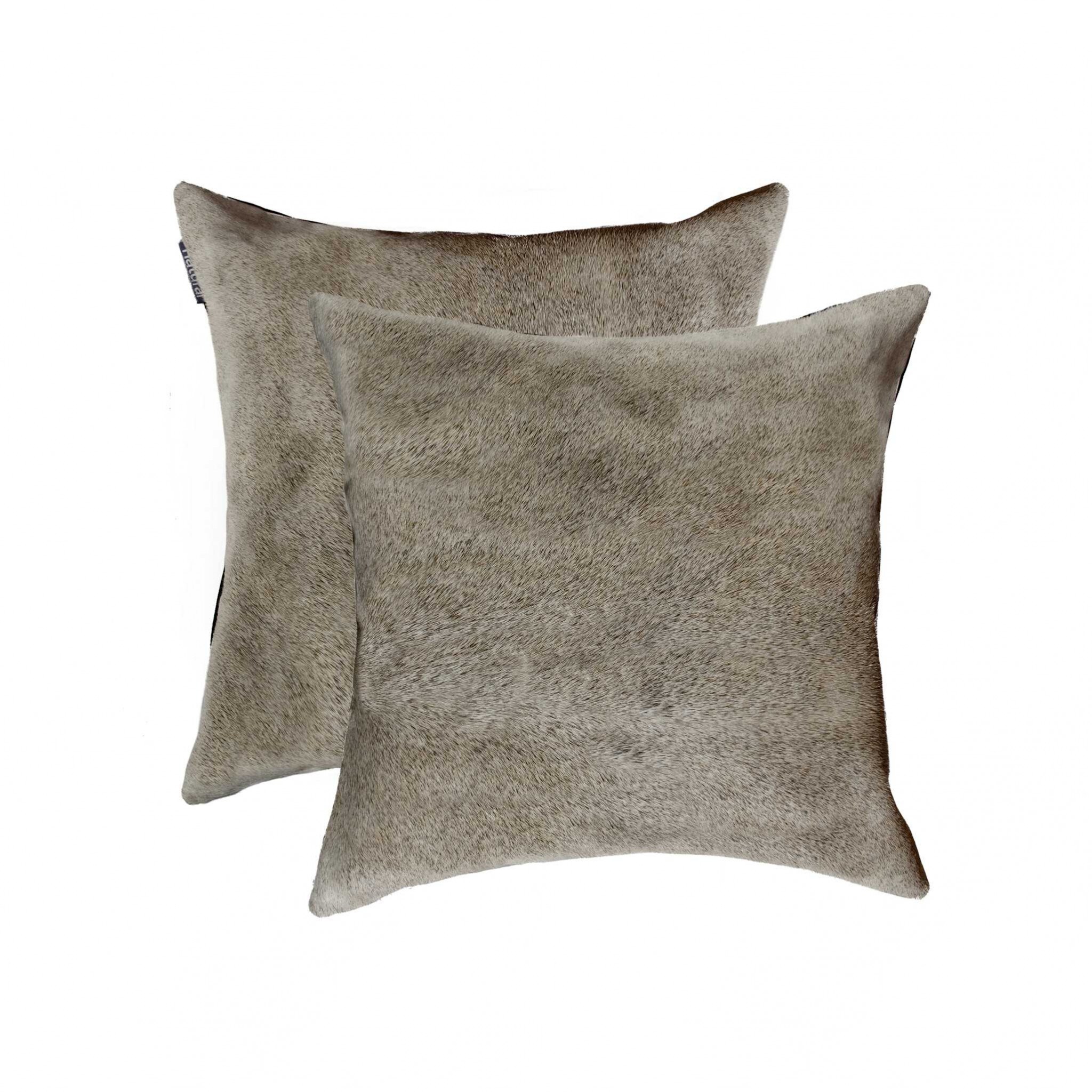 HomeRoots 322824 Josephine 2-Piece 18-in x 18-in Gray Indoor Decorative Pillow