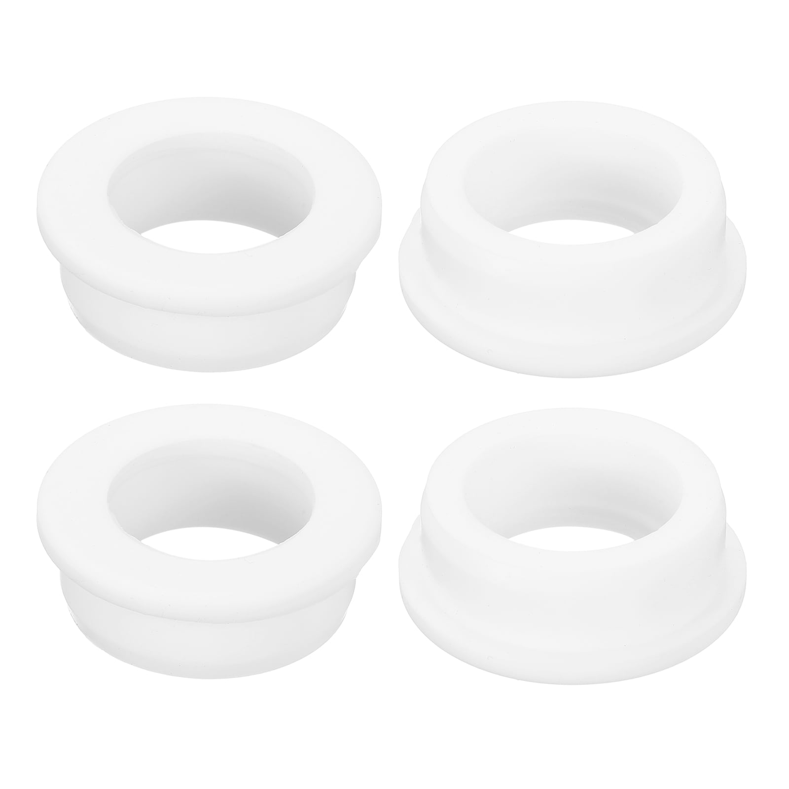 Unique Bargains 4pcs Rubber Grommets 1-1/2 Inch(38mm) Drill Hole 1-1/8 Inch(28mm) ID Hole Top Hat Grommet White Silicone Rubber Hole Plug Gasket for Wiring Automotive