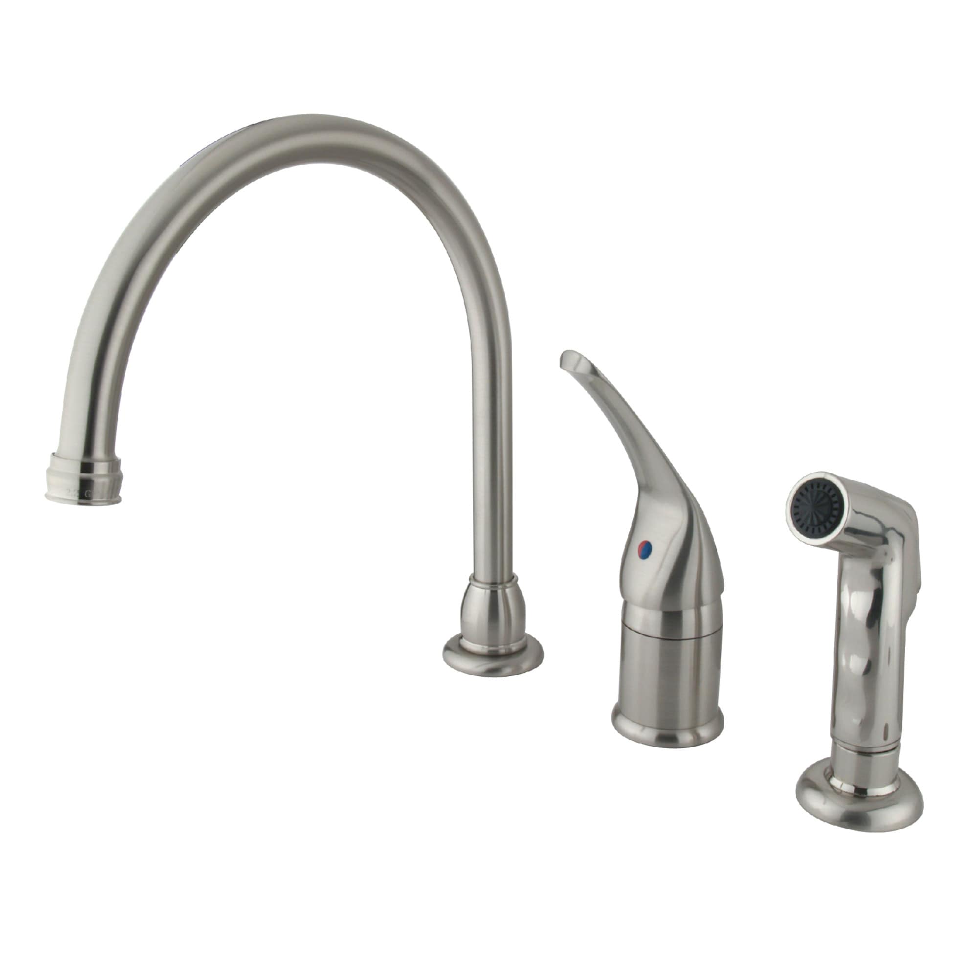 Elements of Design EB828 Satin nickel Single Handle Deck-mount Kitchen Faucet ( Side Sprayer Included )