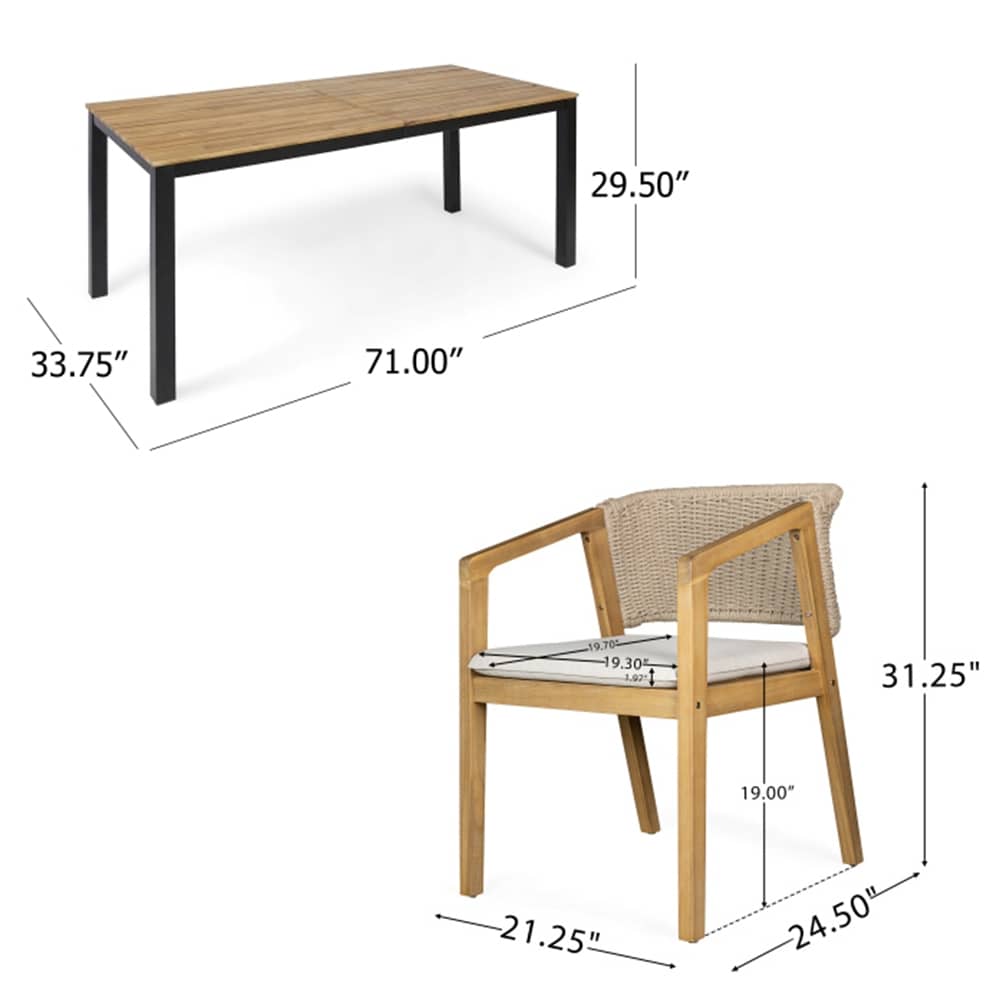 Coolbibila NAIN-SET-BROWN Patio-Dining-Sets - View #3
