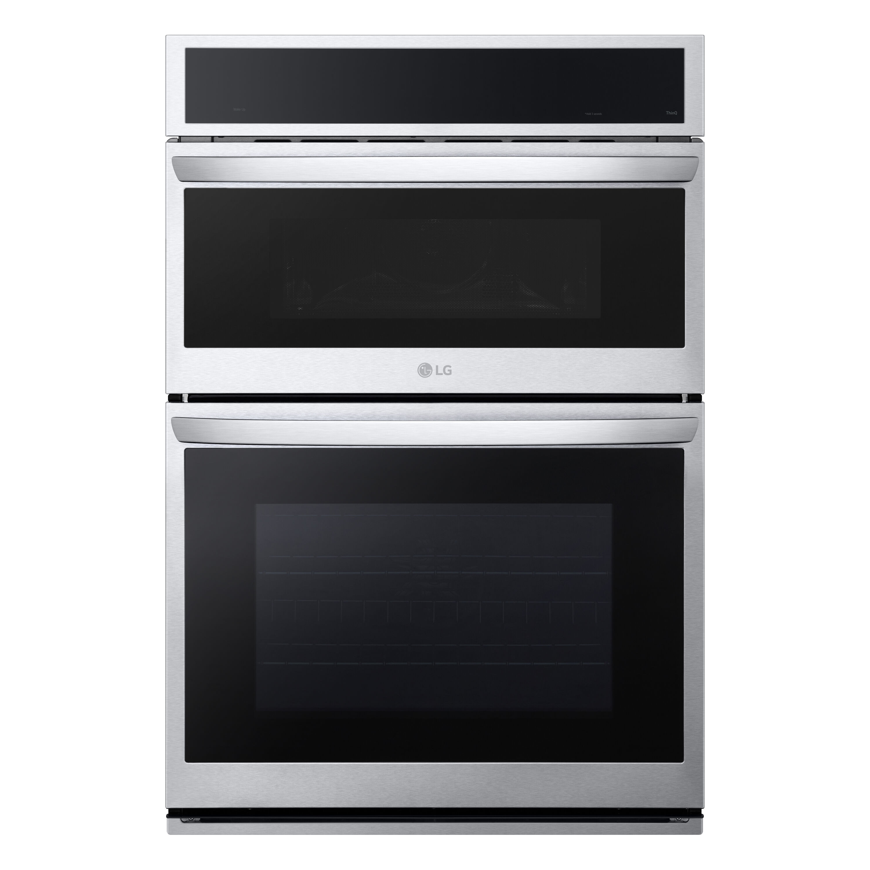 LG 30-in Self-cleaning Convection Oven Air Fry Fingerprint-resistant Smart Microwave Wall Oven Combo (Printproof Stainless Steel)