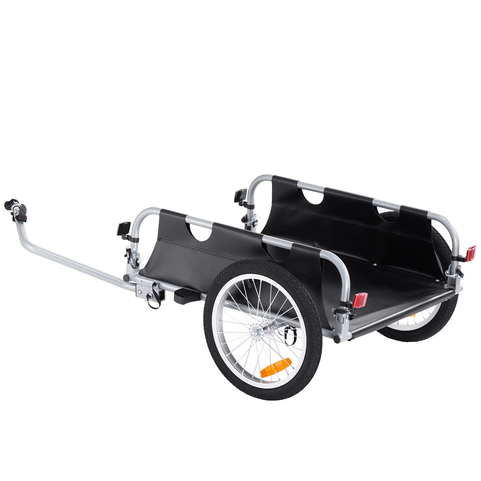 GIVIMO 100-lb Capacity Bike Cargo Trailer - Foldable Aluminum Alloy Bicycle Wagon Cart with Universal Hitch - 16-in Wheels and Reflectors for 22-in to 28-in Bikes