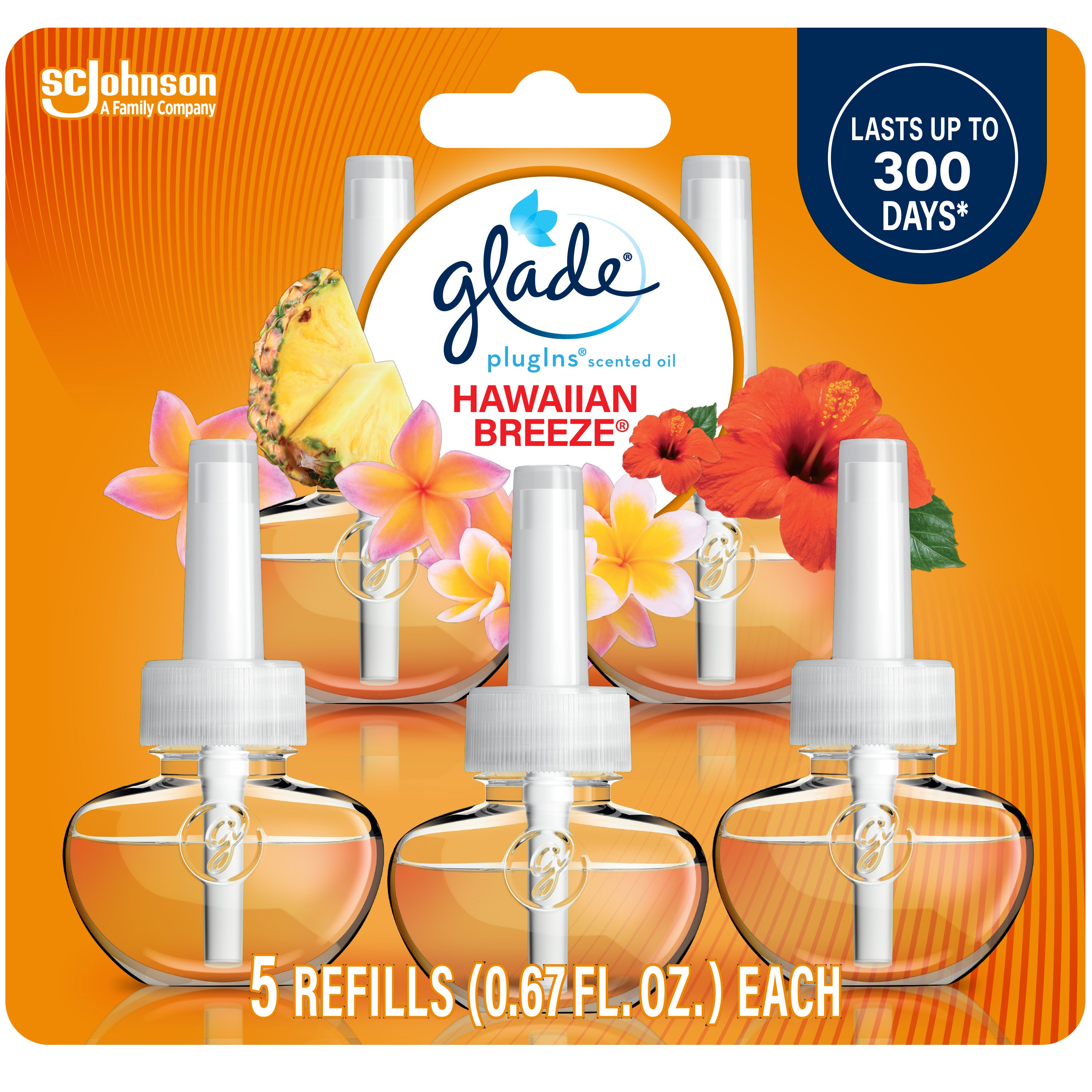 Glade 0.67-fl oz Hawaiian Breeze Refill Air Freshener (5-Pack