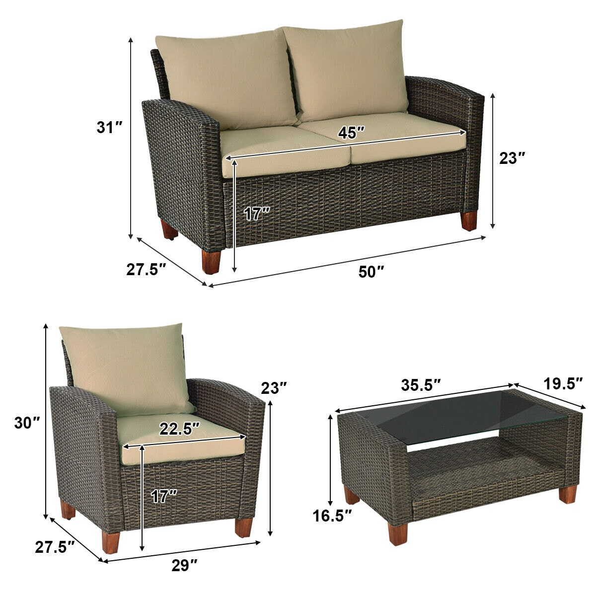 Forclover HBV-W665ABN Patio-Conversation-Sets - View #8