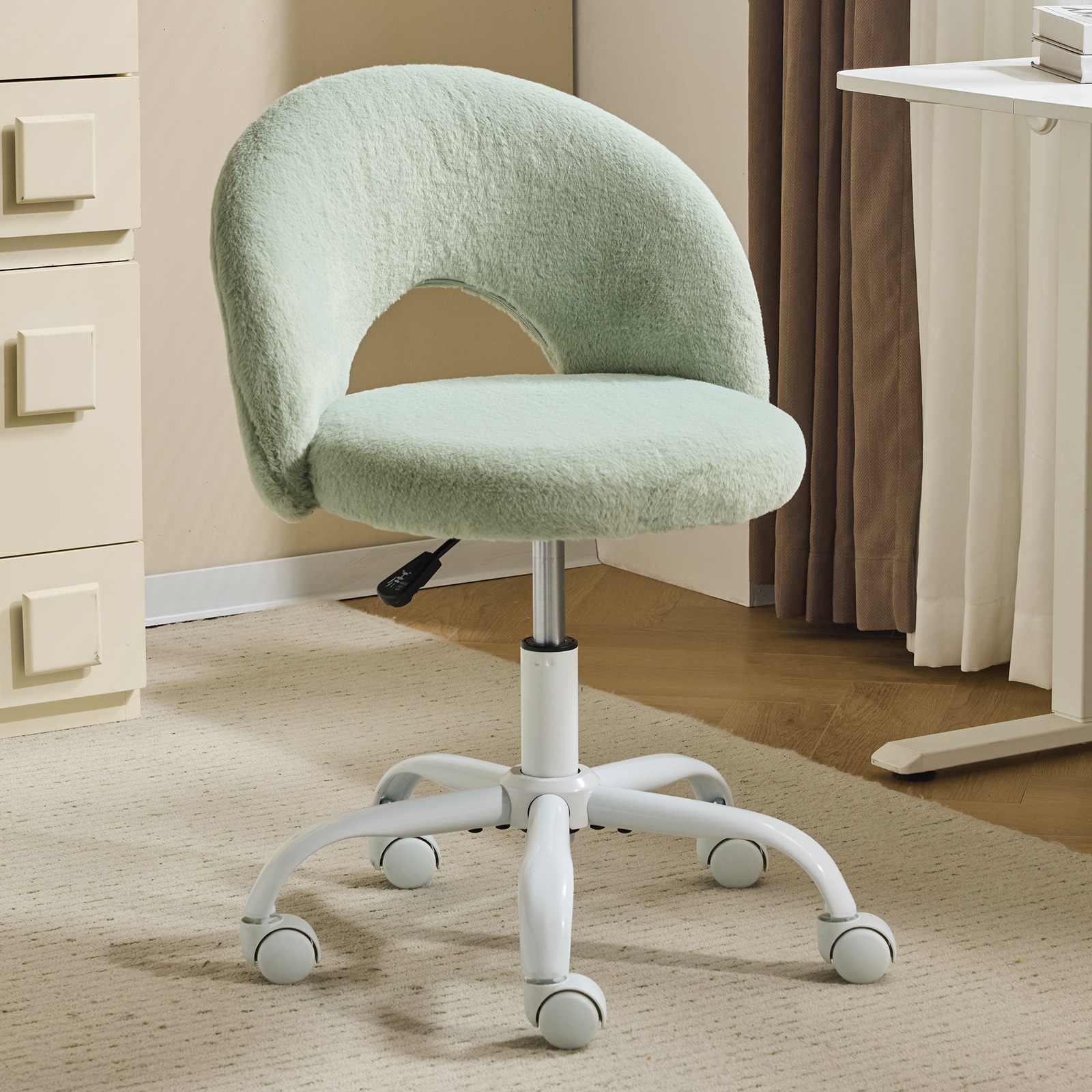 Outopee LO1G98000780 Set of Mint Green Contemporary Ergonomic Adjustable Height Swivel Foam Desk Chair
