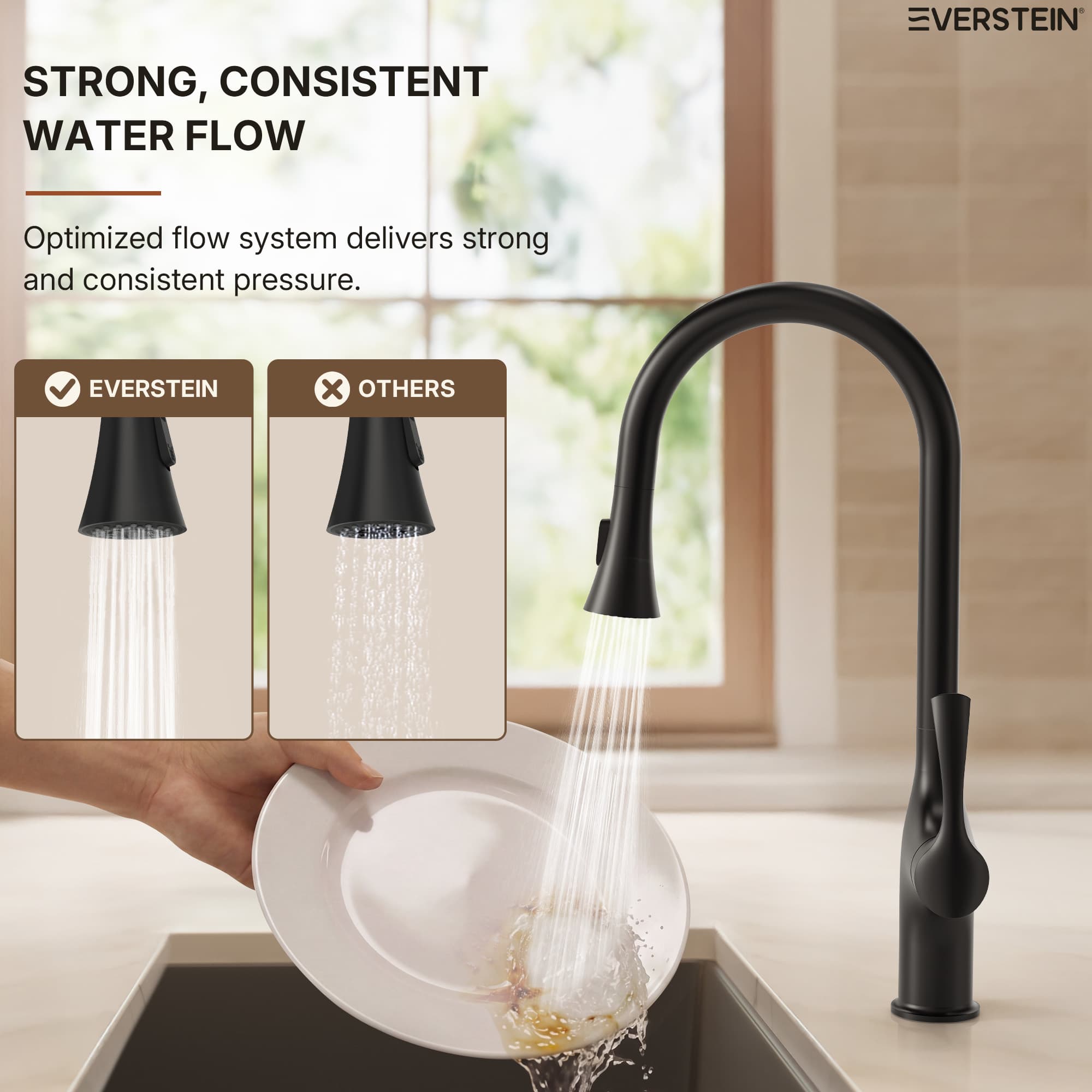 EVERSTEIN SFS-1342K-BK Kitchen-Faucets - View #6