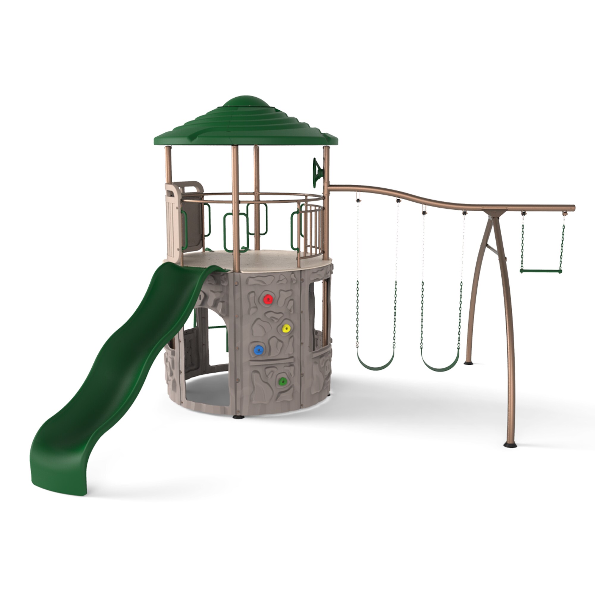 LIFETIME PRODUCTS Adventure Tower Metal Playset with Swings at Lowes.com