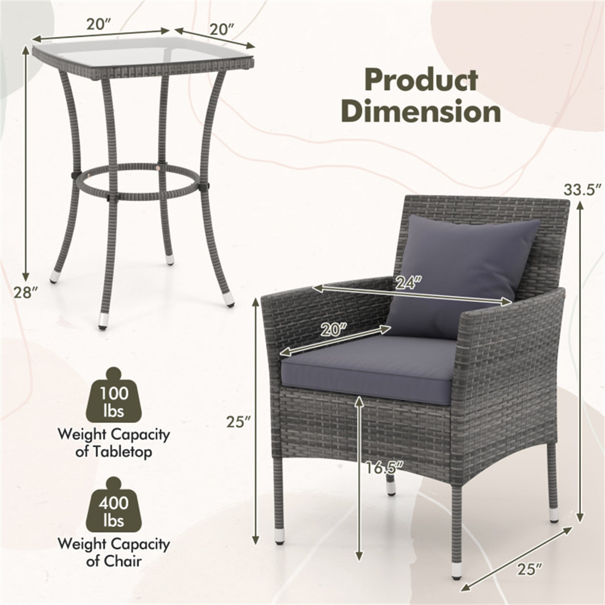 BABOOM BOM-70901WH-CO Patio-Conversation-Sets - View #3