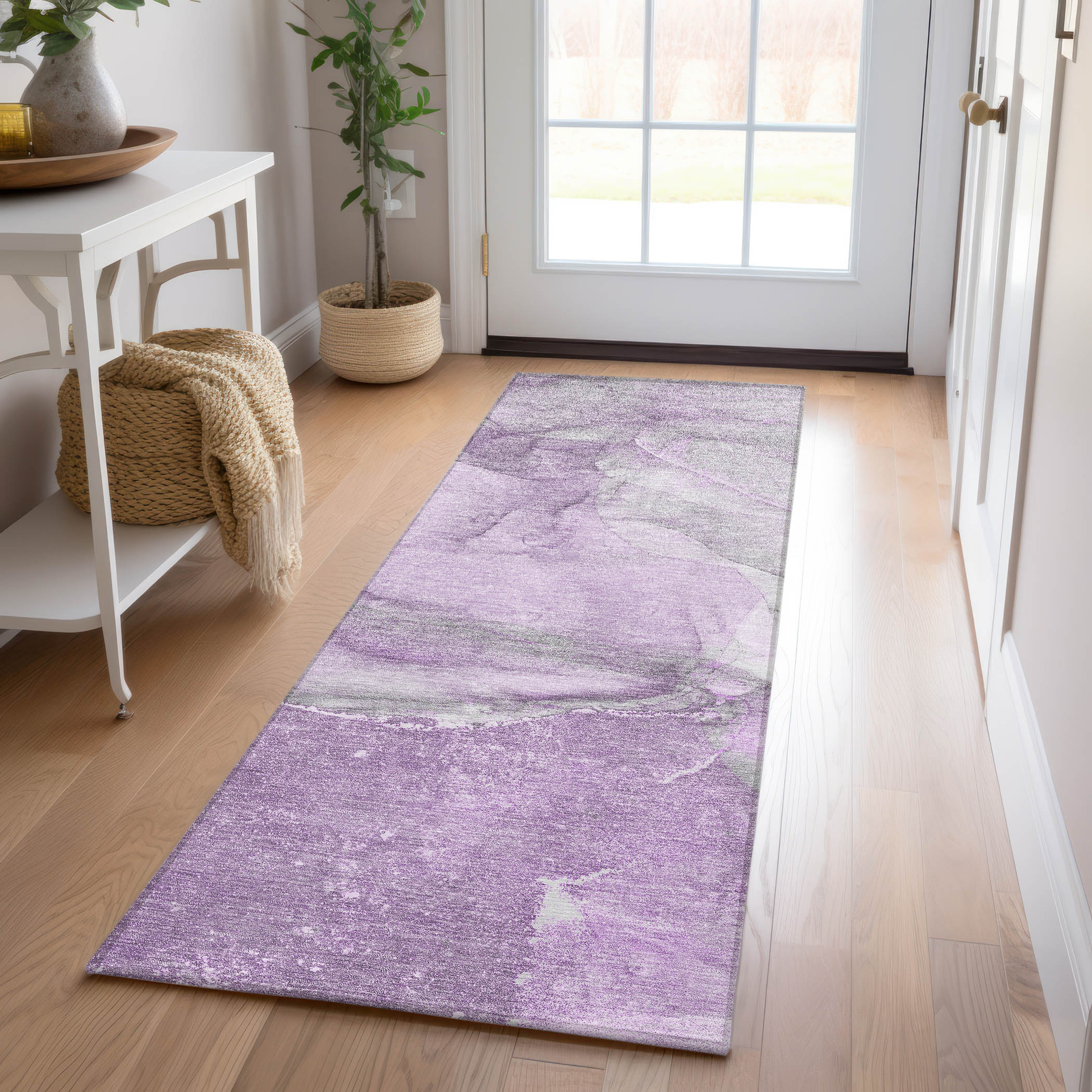 Addison Rugs ACN524LL2X8 Chantille ACN524LL 2 x 7 (ft) Polyester Lilac Rectangular Indoor/Outdoor Geometric Machine washable Area rug