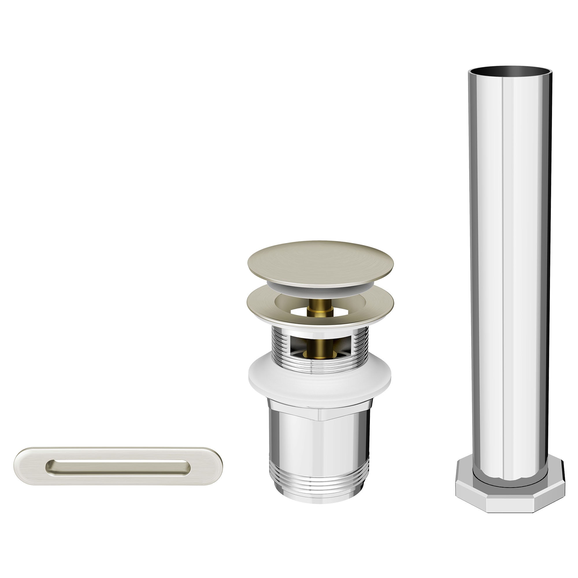 American Standard 1582200.295 Brushed nickel Brushed Nickel Drain/overflow kit Drain with Brass