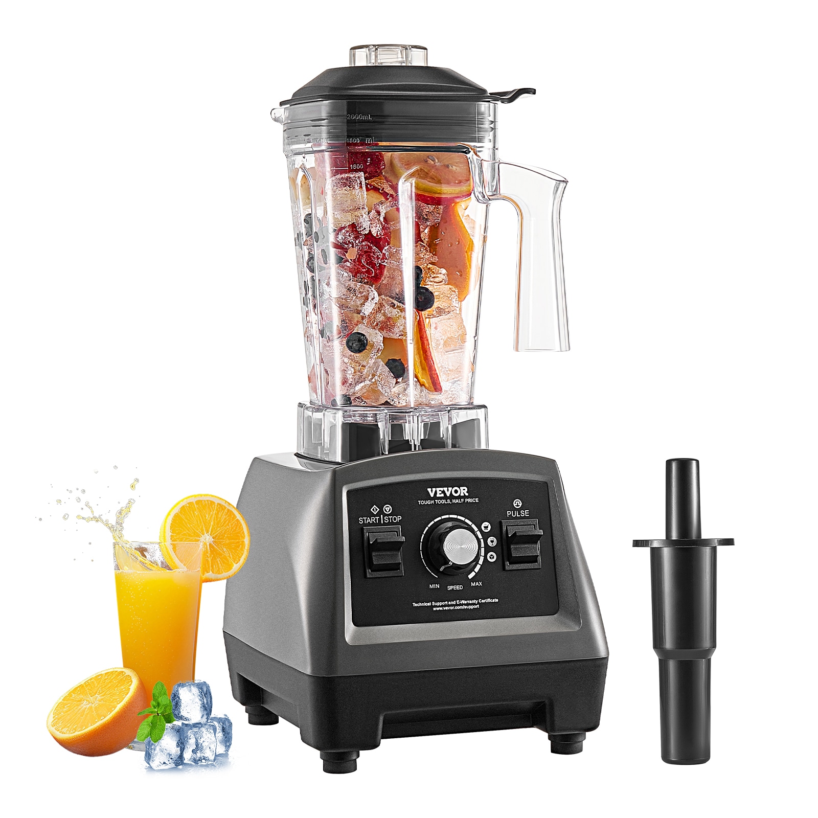 VEVOR Blender for Smoothies 61-oz 3 -Speed Blender and food processor combo ( Black ) #BDJYZSBJBJ18X6A5TV1