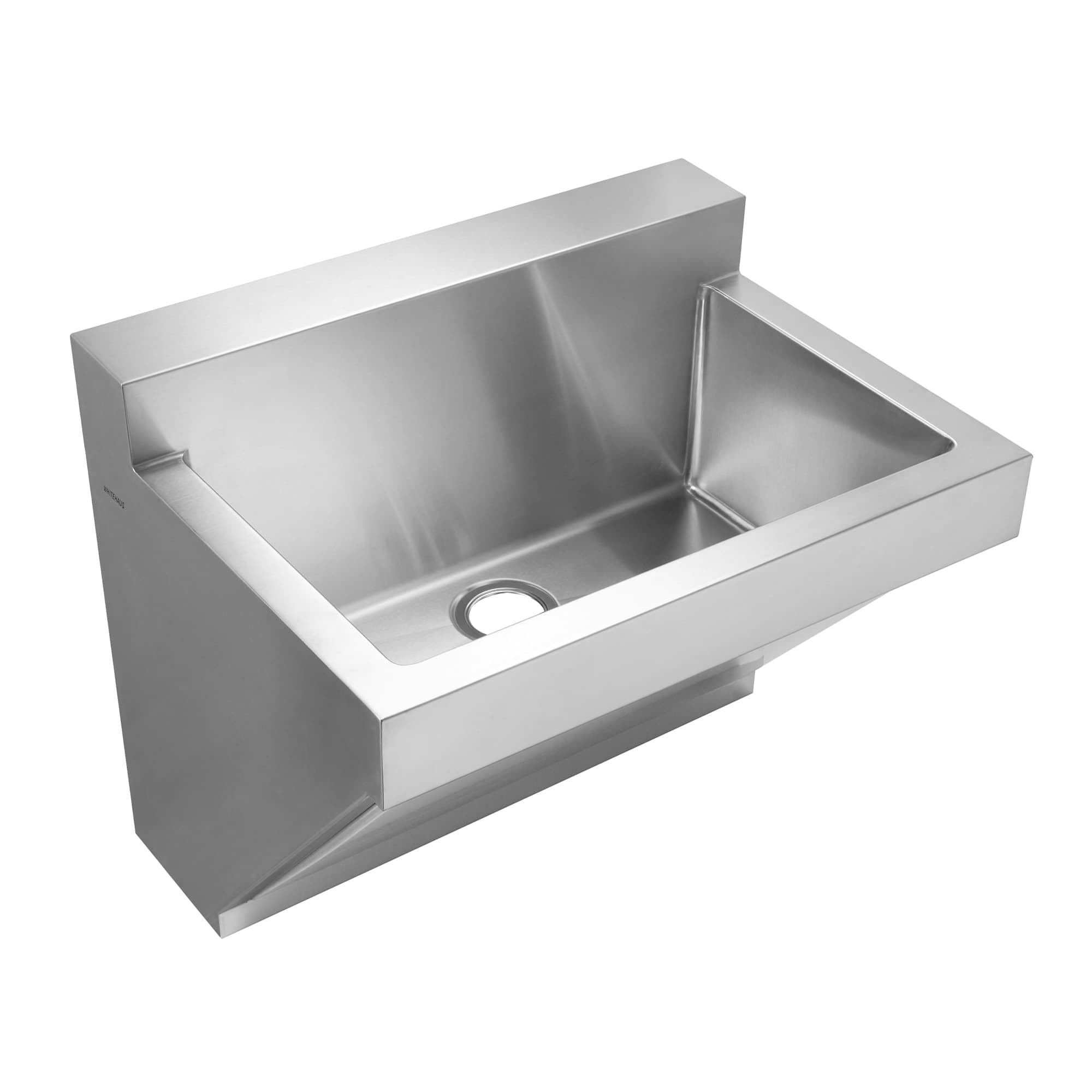 Whitehaus Collection Noah's Collection Brushed Stainless Steel Commercial Single Bowl Wall Mount Utility Sink