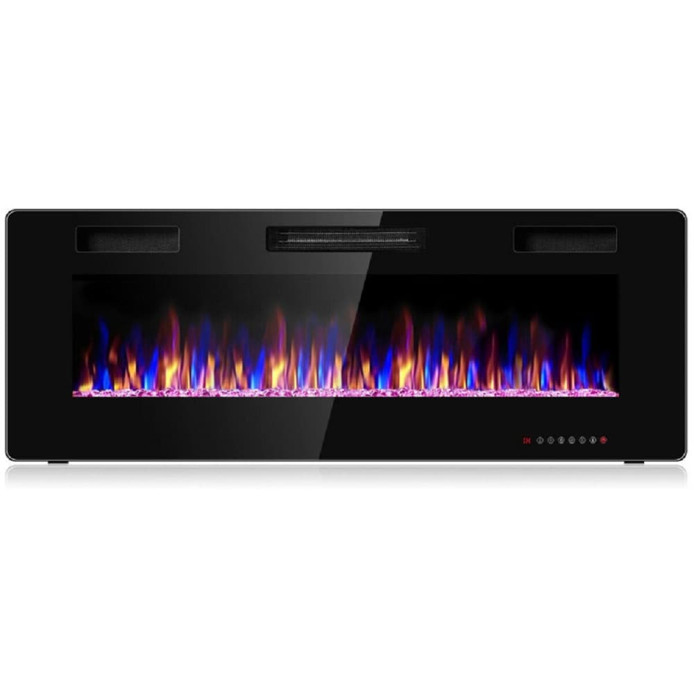 Forclover ALHY-FP05 50-in W Black Wall mount LED Wall-mount Electric Fireplace with Remote Control Included