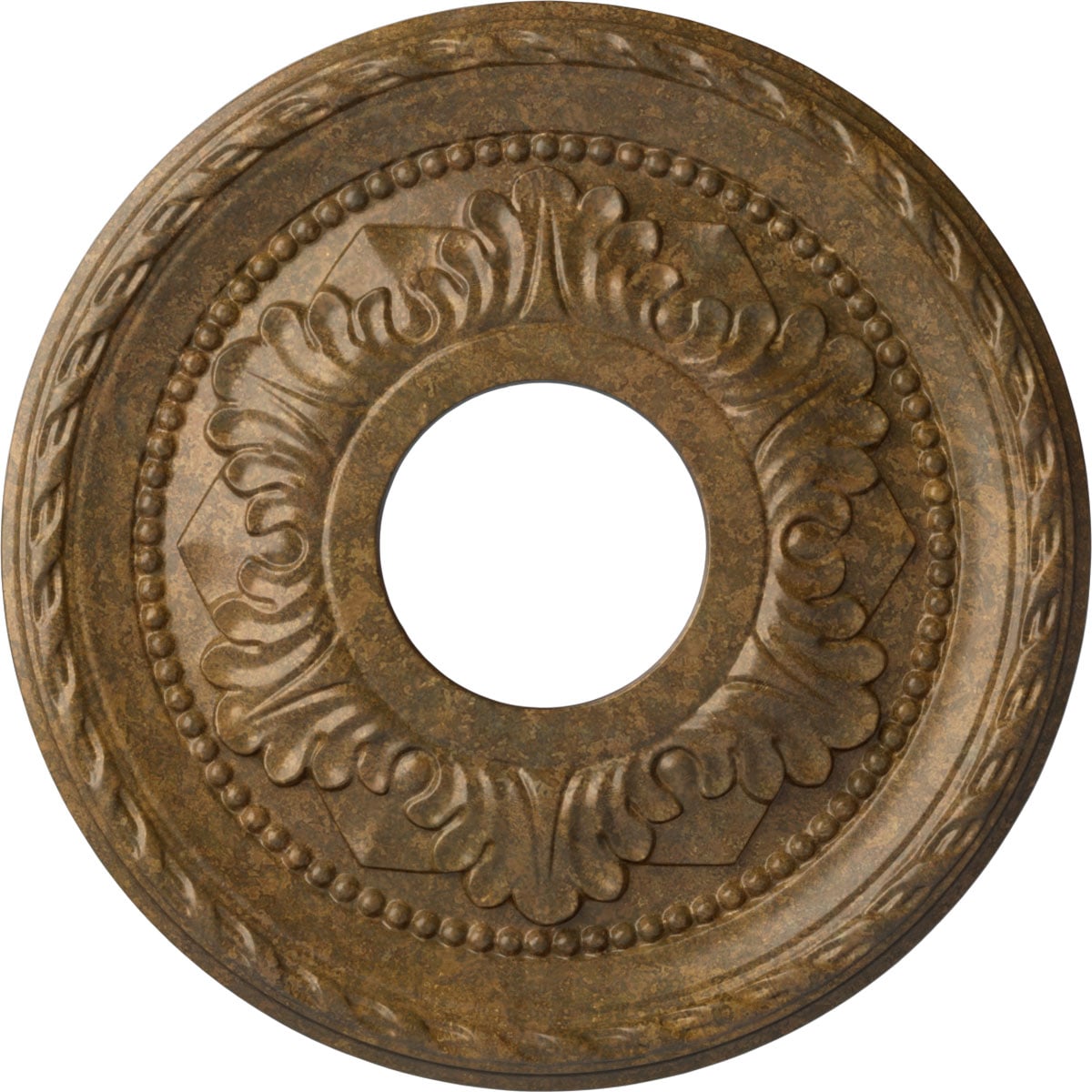 Ekena Millwork CM12PMRZS Palmetto 12.125-Inches W x 12.125-Inches L Painted Rubbed Bronze Polyurethane Whole Ceiling Medallion