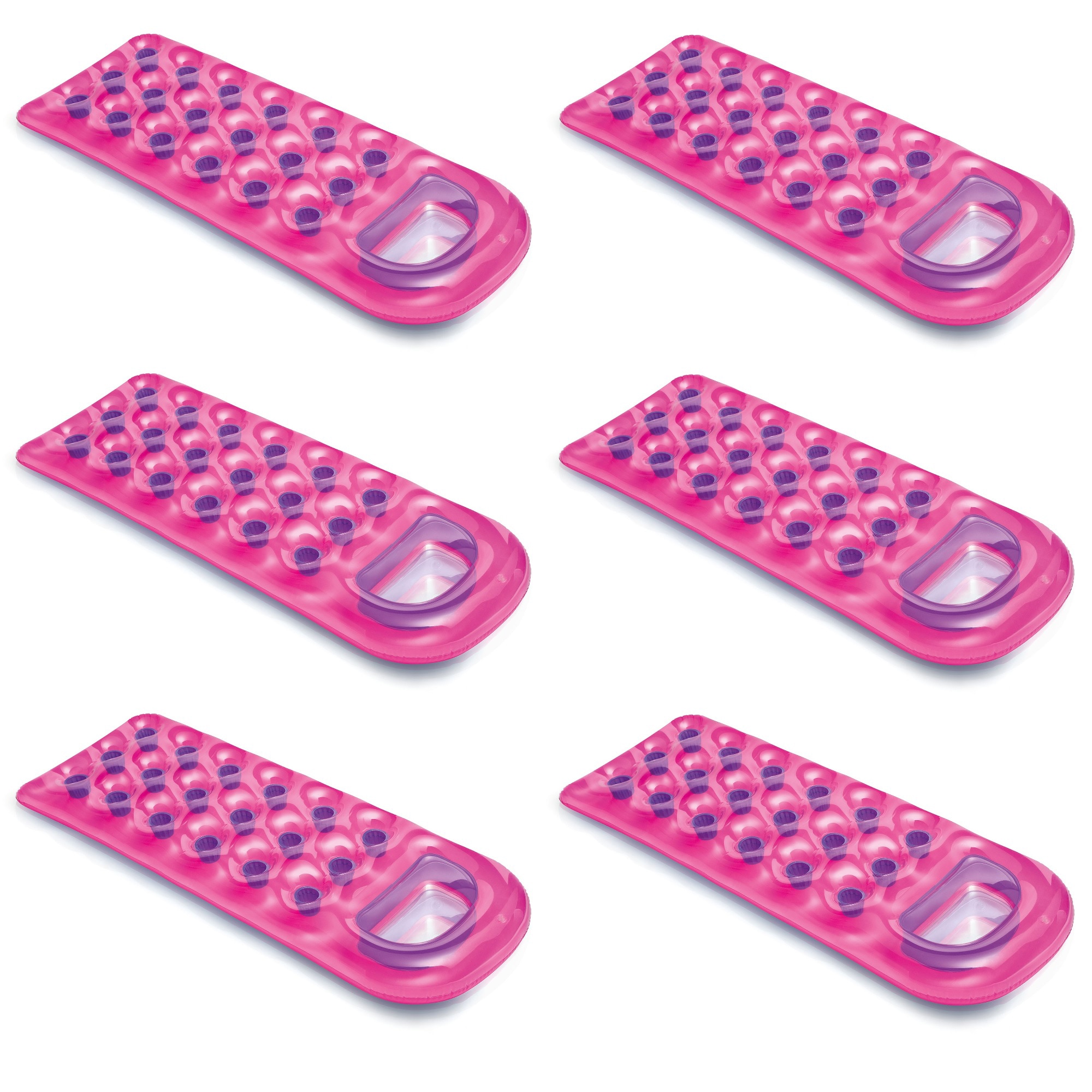 Intex 177178 74-in x 74-in 1-Seat Multicolor Pool Mattress 6-Pack