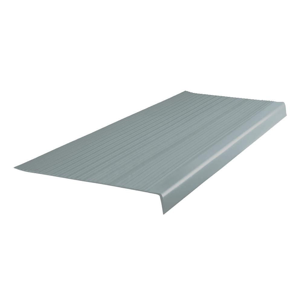 Flexco 48VTS00P014 VT Series 48-in x 12-in x 0.125-in Medium Gray Vinyl Square edge Stair Tread