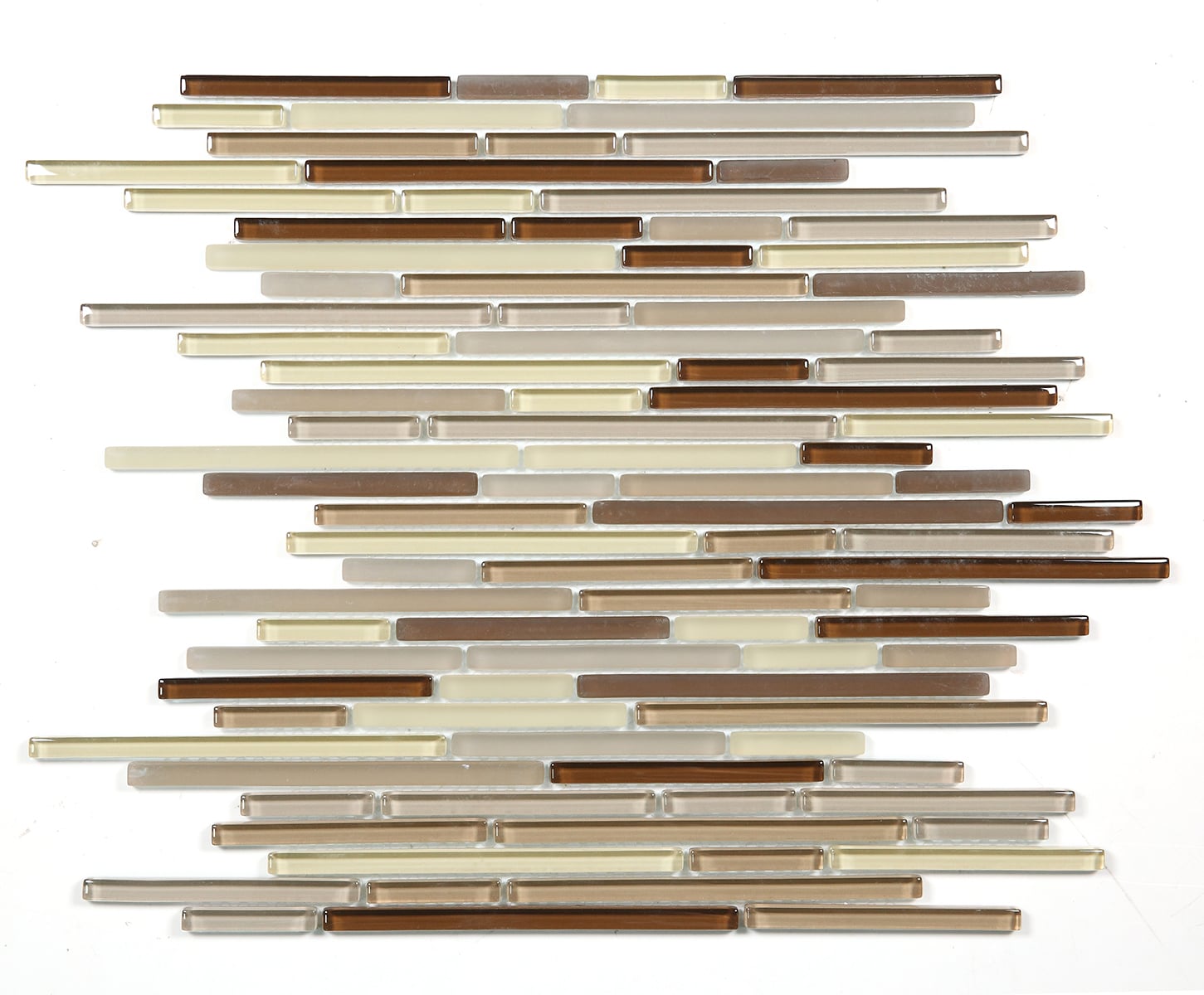 Abolos LWSHDCLNR-BR New Era Brown 12-in x 12-in Glossy Glass Mosaic Wall Tile (10-sq. ft/ Carton)