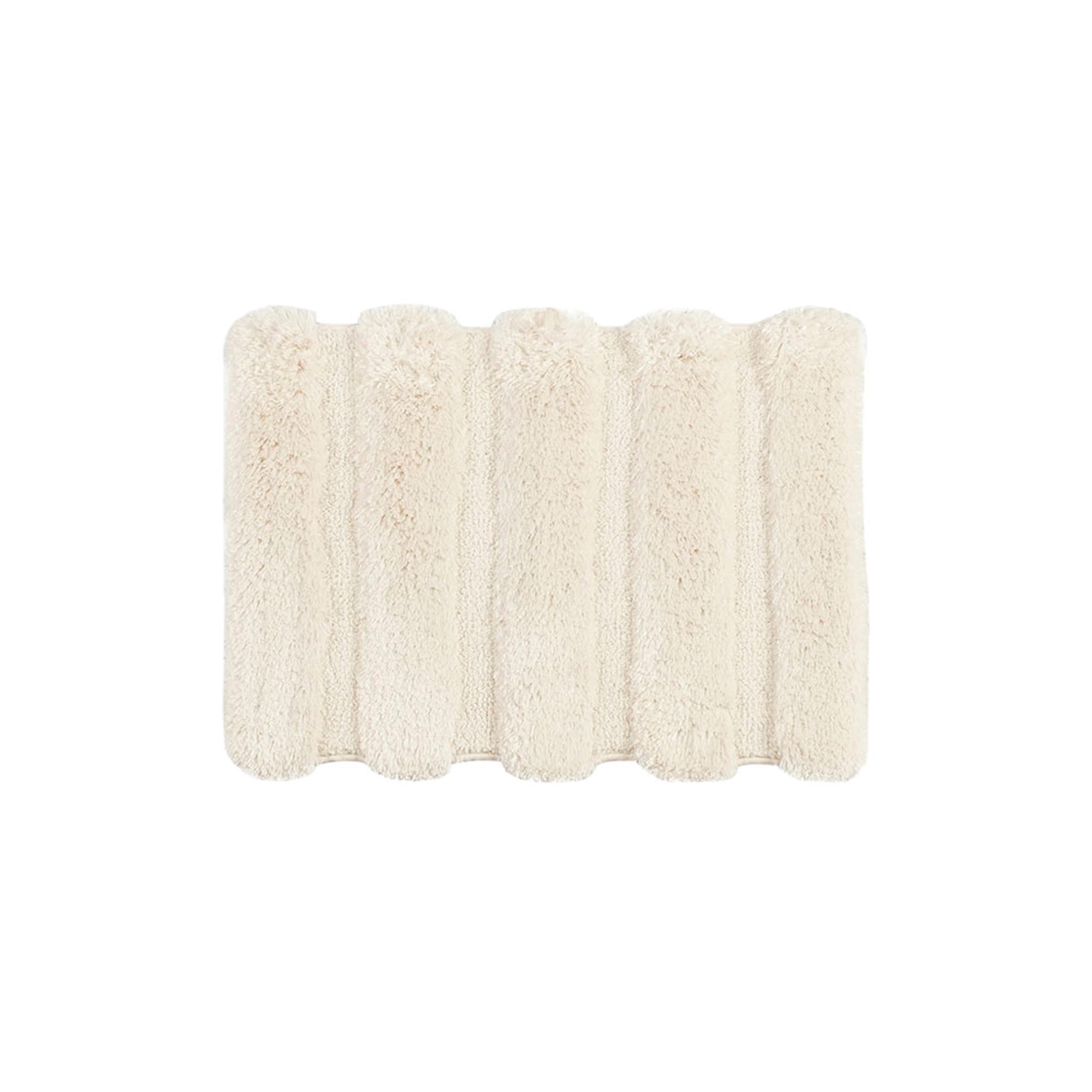 JJJ SLYPJ5E7VYN High-low Stripe Design Bathroom Rug 17-in x 24-in Wheat Rug Polyester Bath mat