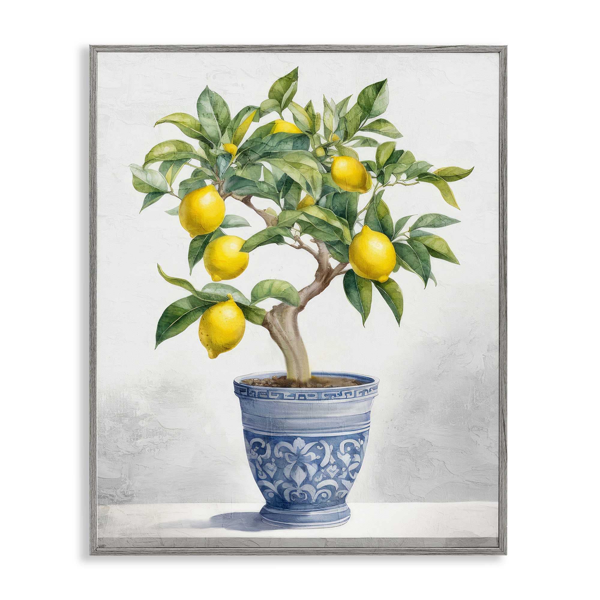 Stupell Industries BS-456-GFF-24X30 Traditional Potted Lemon Tree Gray Framed Giclee Art By Kim Allen 24 x 30