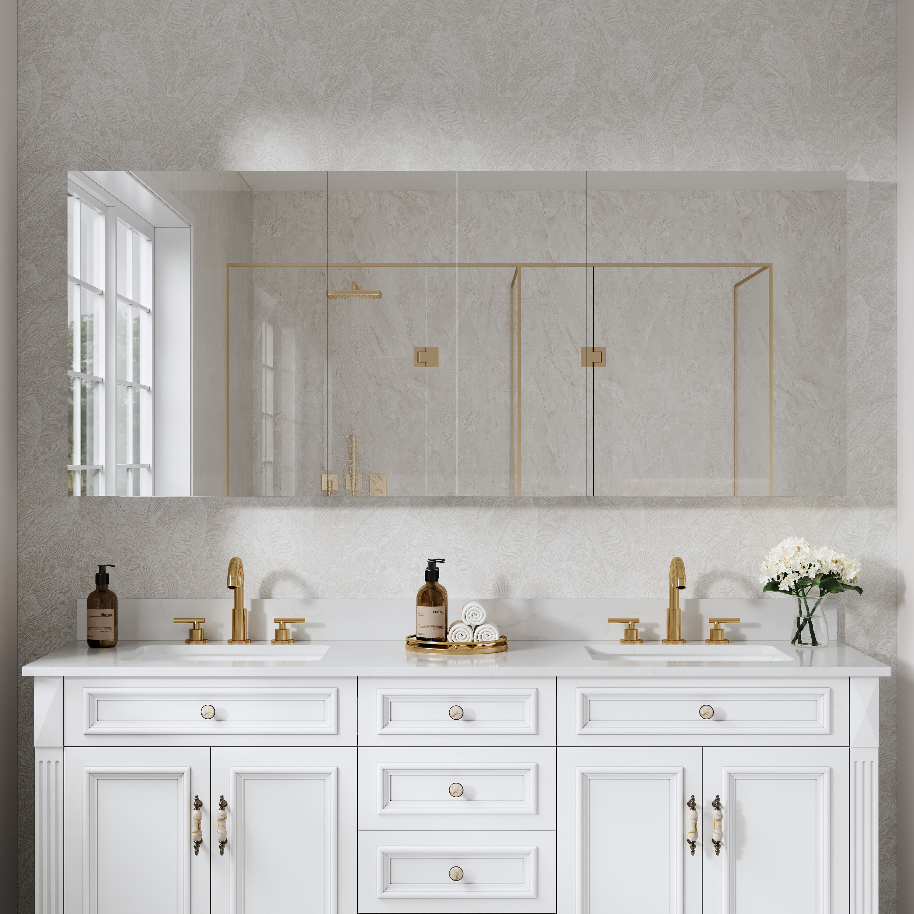 WELLFOR ROSA24TYRTY24L Bathroom-Wall-Cabinets - View #3