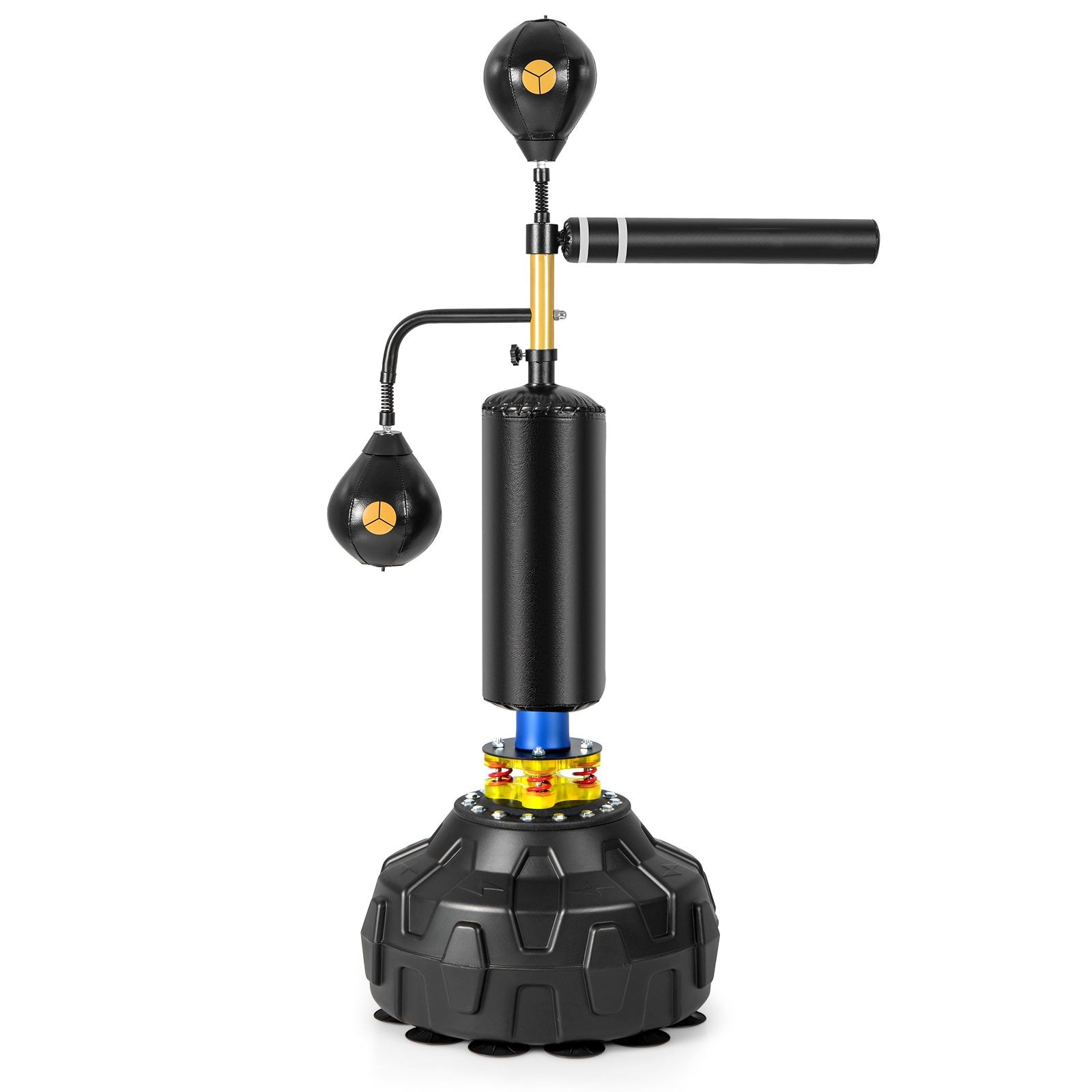 Slickblue - 4 in 1 Freestanding Boxing Trainer with Punching Bag Dual Speed Balls 360 Spinning Ba...