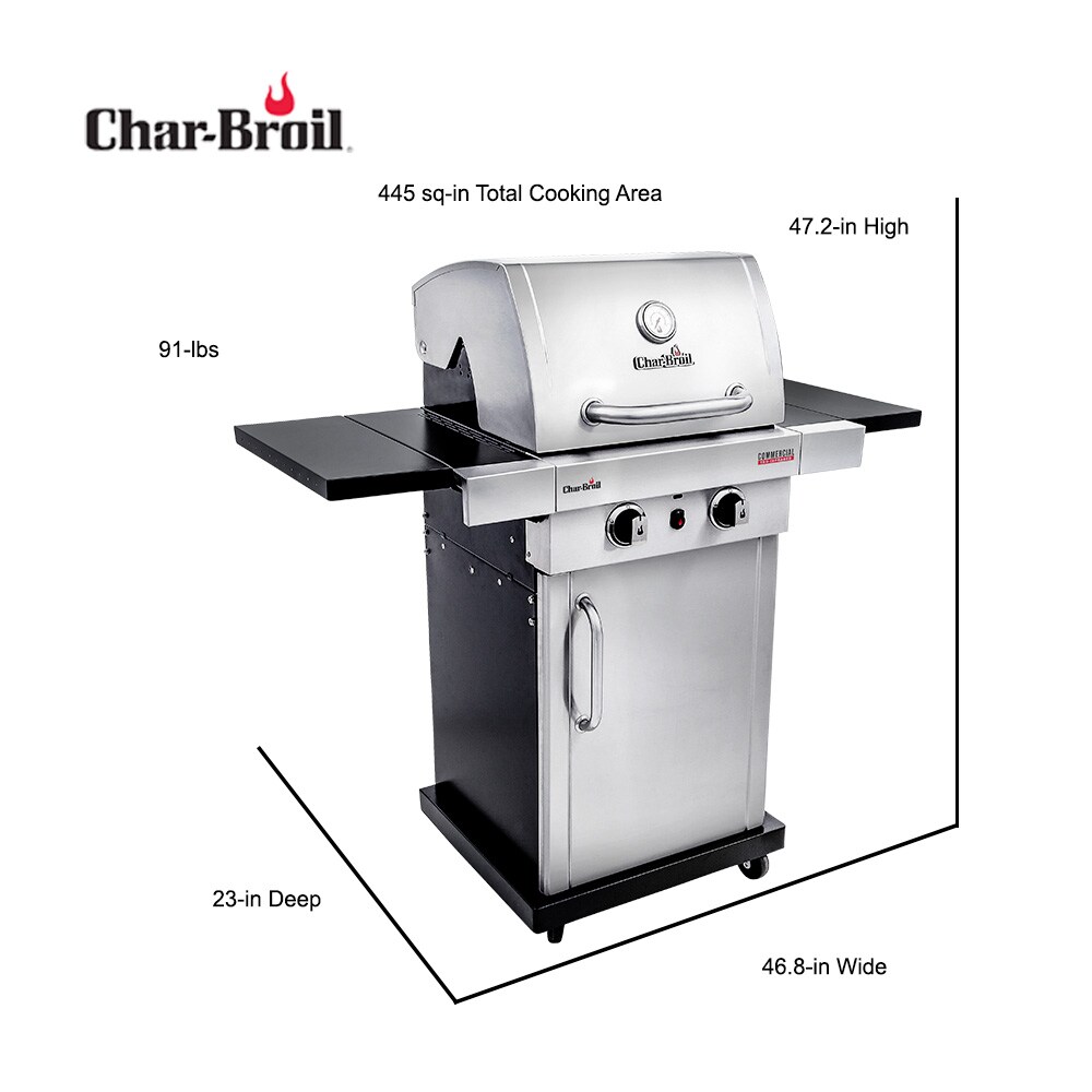 Char-Broil Commercial Series Stainless 2-Burner Liquid Propane and ...