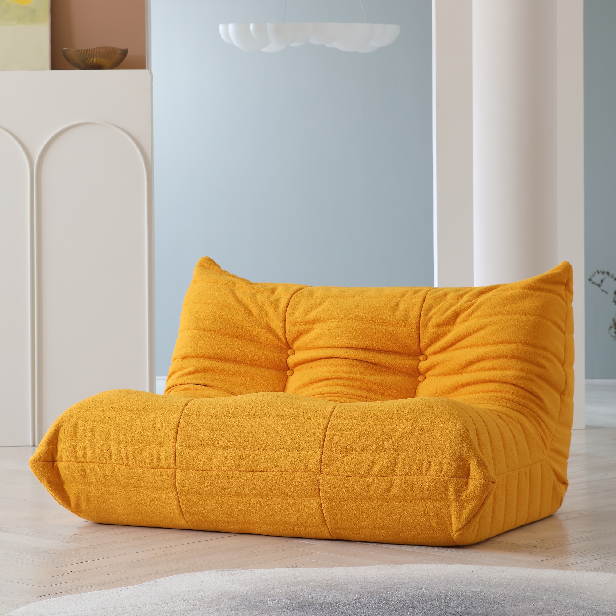 BuotiqHom DH-S2-117YE 53-in Casual Yellow Velvet 2 -seater Sofa